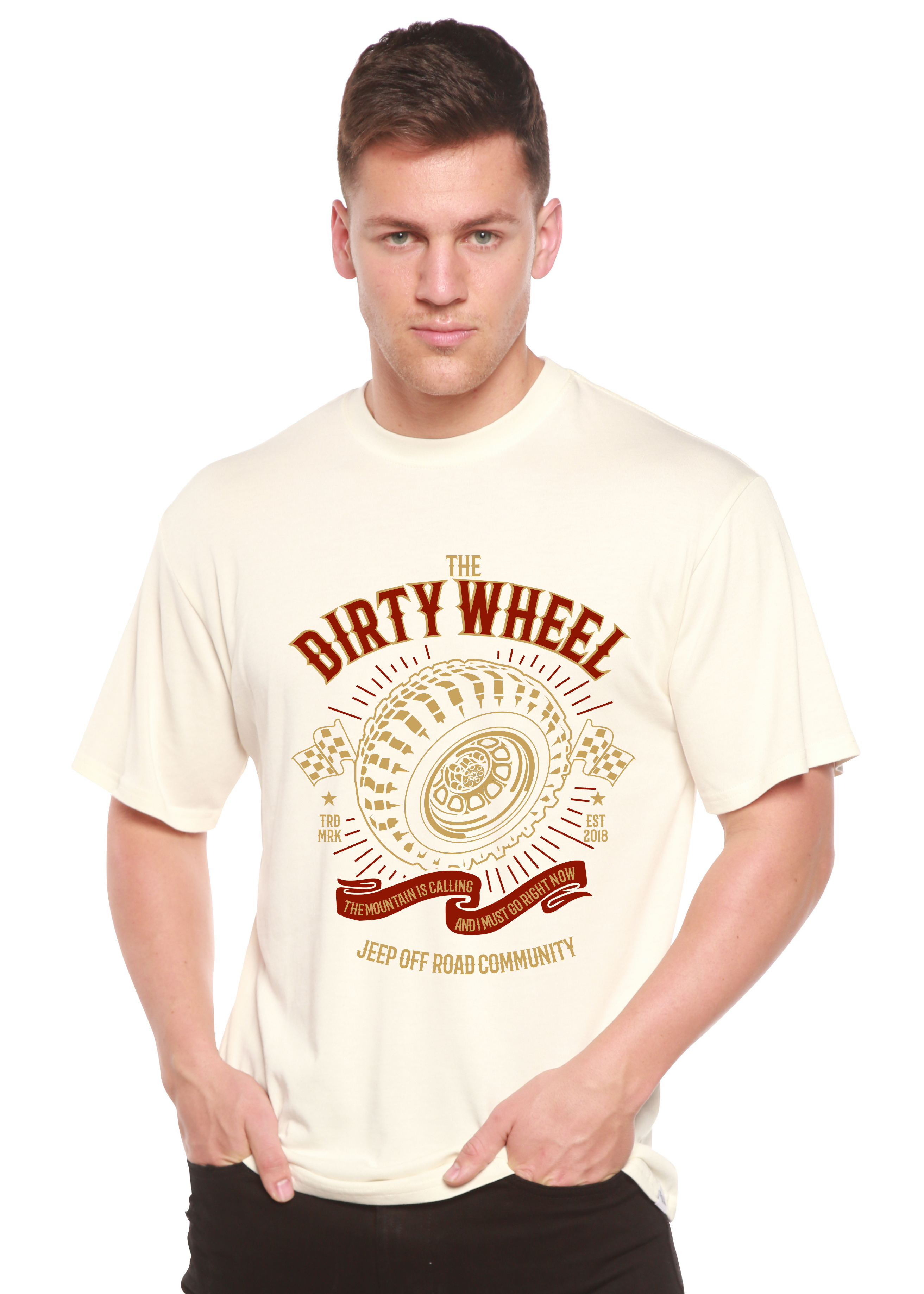 Spun Bamboo The Dirty Wheel Spun Bamboo® Men's Bamboo Viscose/Organic Cotton Short Sleeve Graphic T-Shirt — lifestyle context