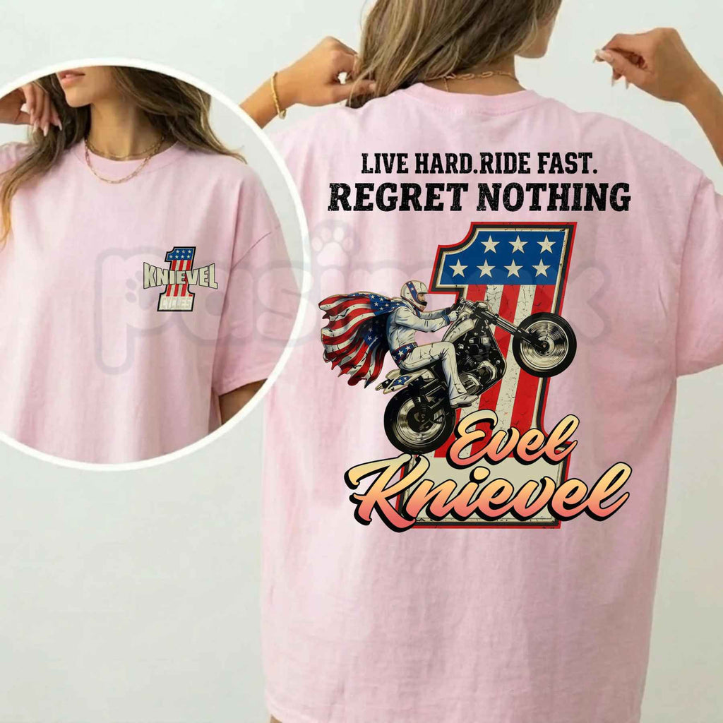 Daredevil Legend Evel Knievel Tee – Live Hard Ride Fast T-Shirt, American Rider Unisex Cotton Shirt, Cool Biker Gift