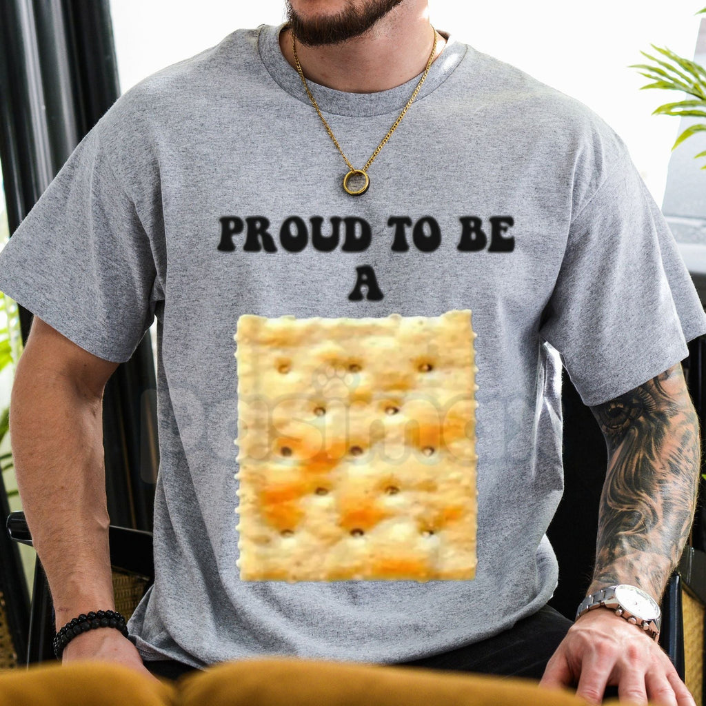 Pasimax "Proud to Be a Cracker" Funny Holiday T-Shirt - Humorous Christmas Party Costume Tee, Premium 100% Cotton Sarcastic P