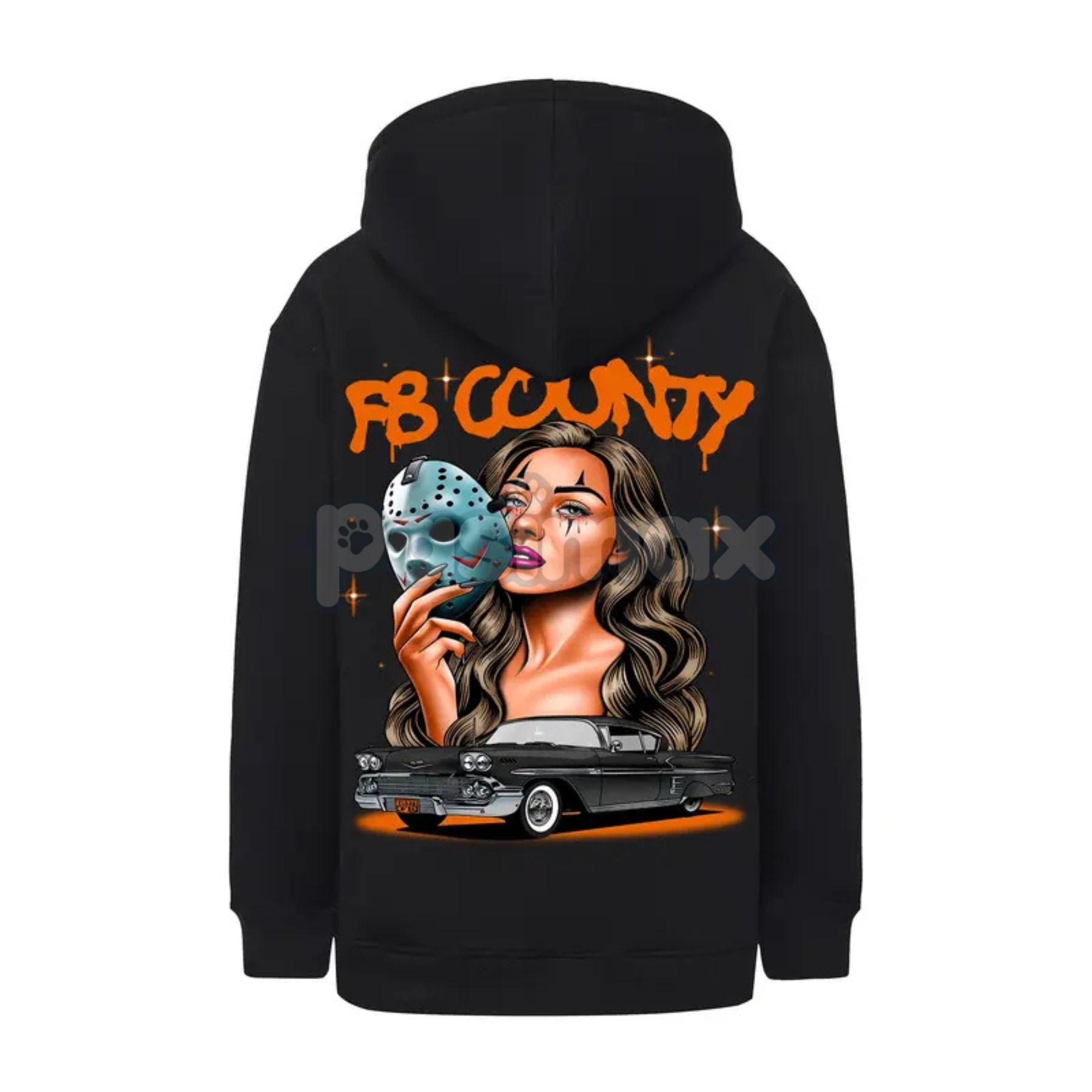 Pasimax FB County Heavyweight Oversized Halloween Graphic Hoodie — back view