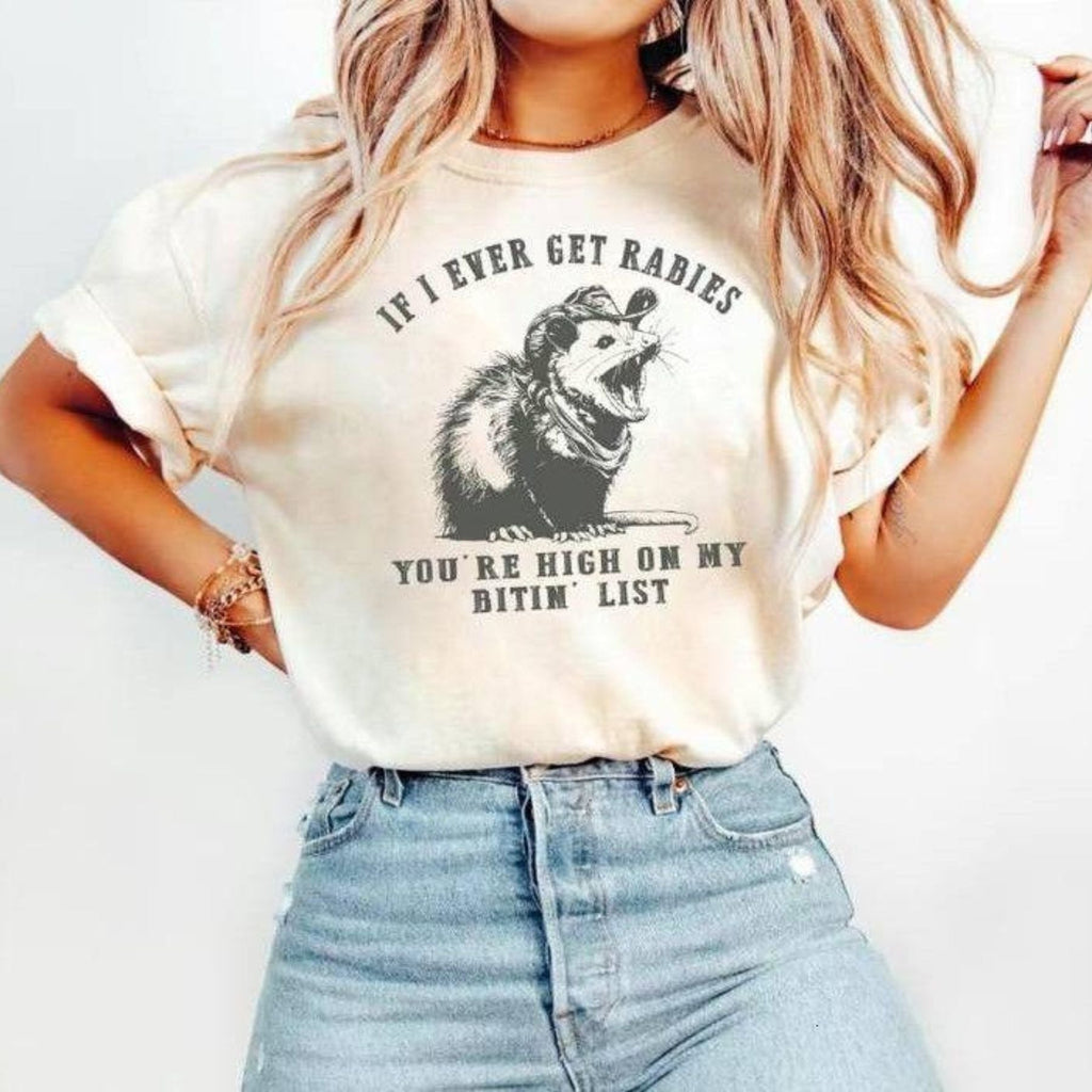 Pasimax Humorous Raccoon T-Shirt — back view