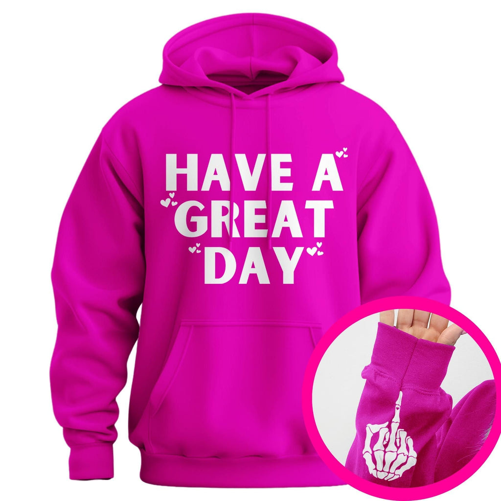 Pasimax "Have A Great Day" Middle Finger Hoodie — color detail