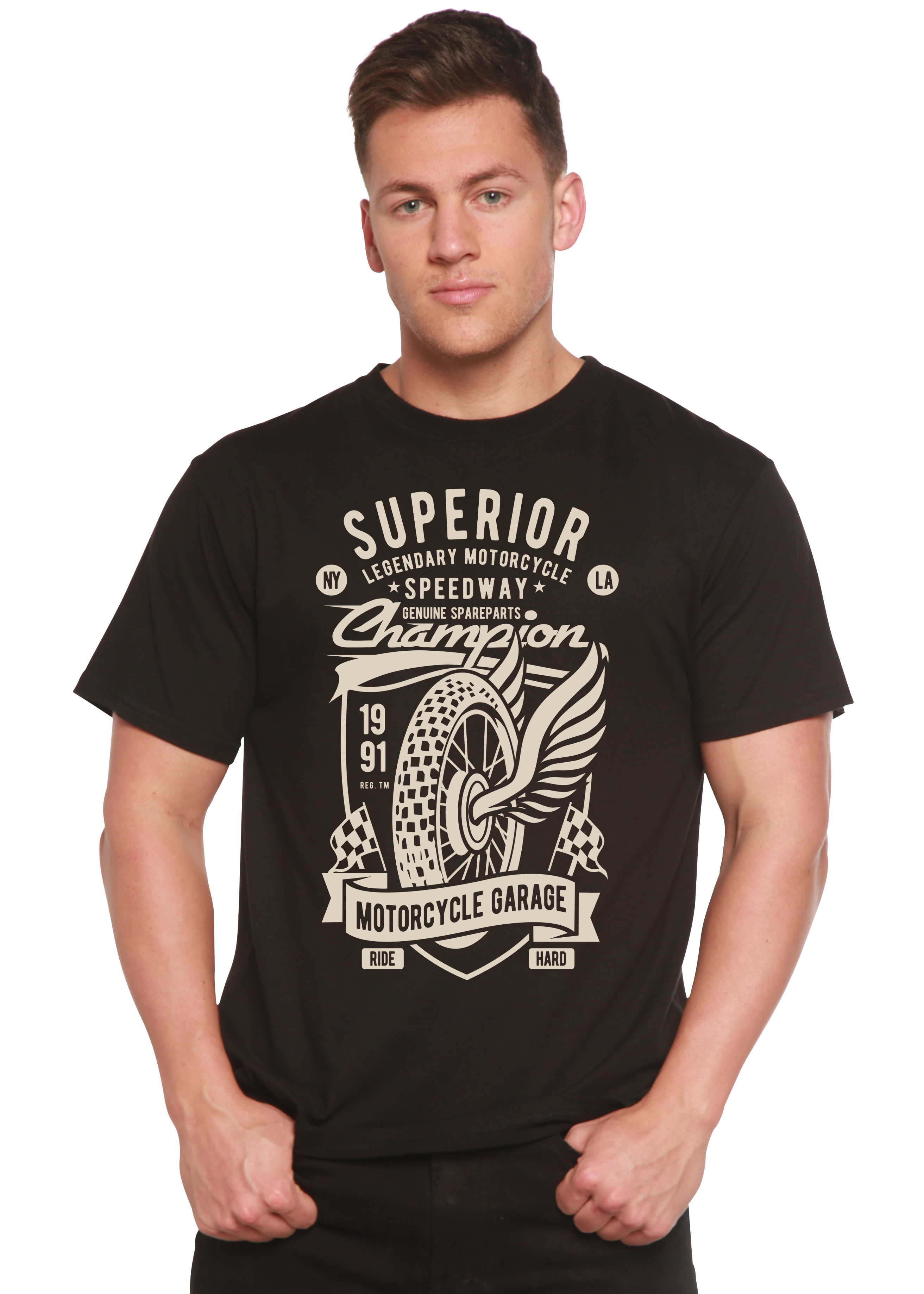Spun Bamboo Superior Motorcycle Spun Bamboo® Men's Bamboo Viscose/Organic Cotton Short Sleeve Graphic T-Shirt — main product 