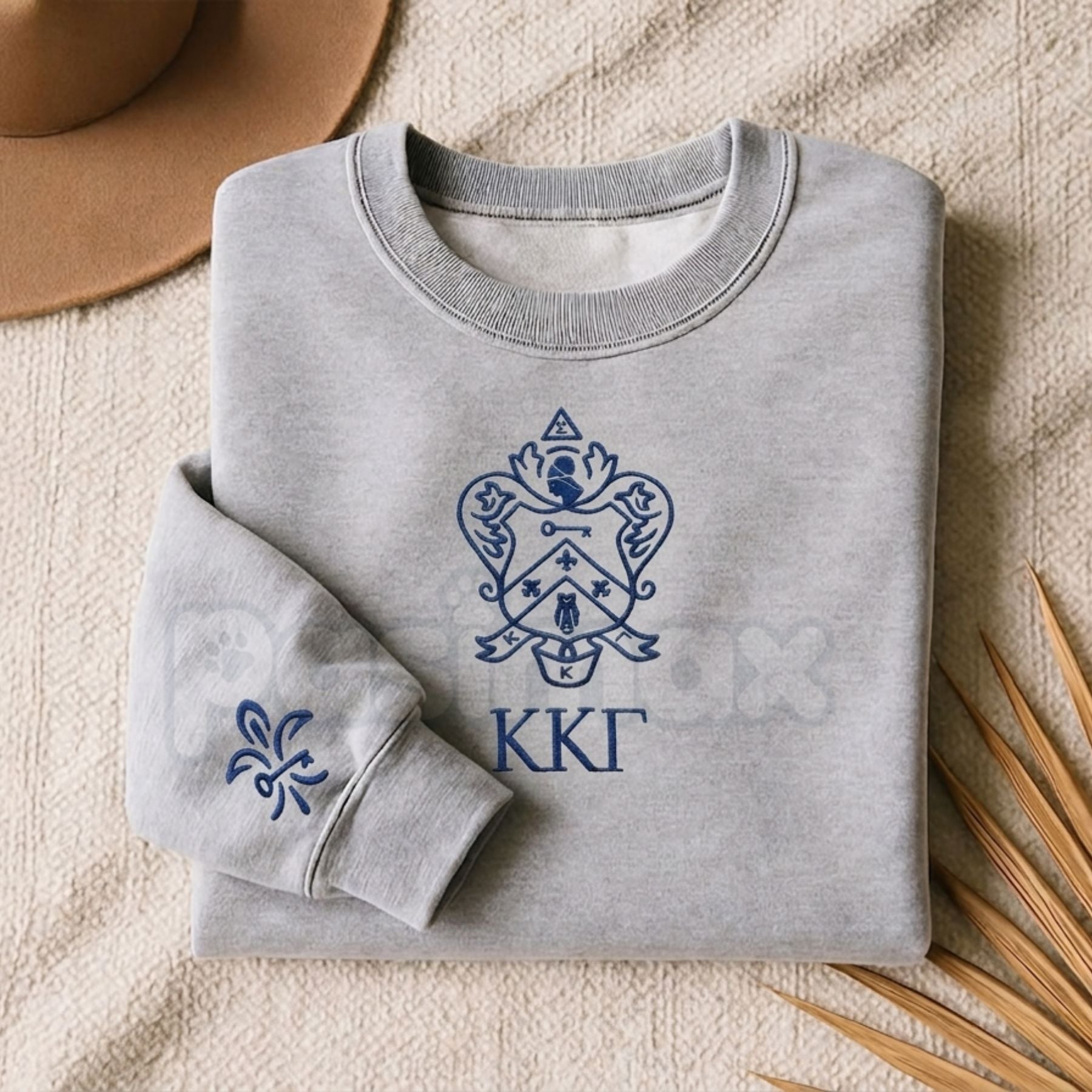Pasimax Custom Embroidered Sorority Sweatshirt – Classic Greek Letter Crewneck — size reference