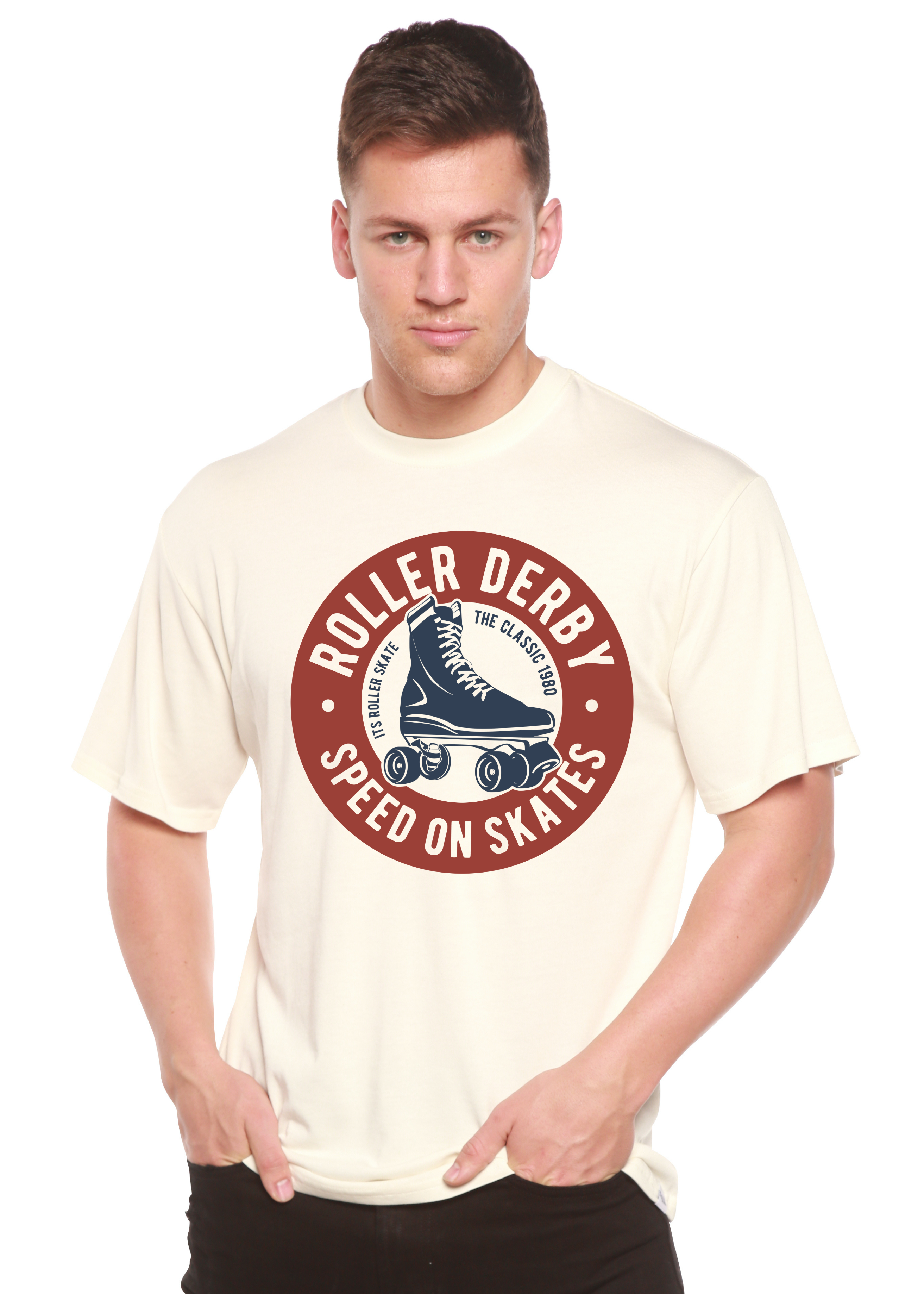 Spun Bamboo Roller Derby Spun Bamboo® Men's Bamboo Viscose/Organic Cotton Short Sleeve Graphic T-Shirt — main product shot