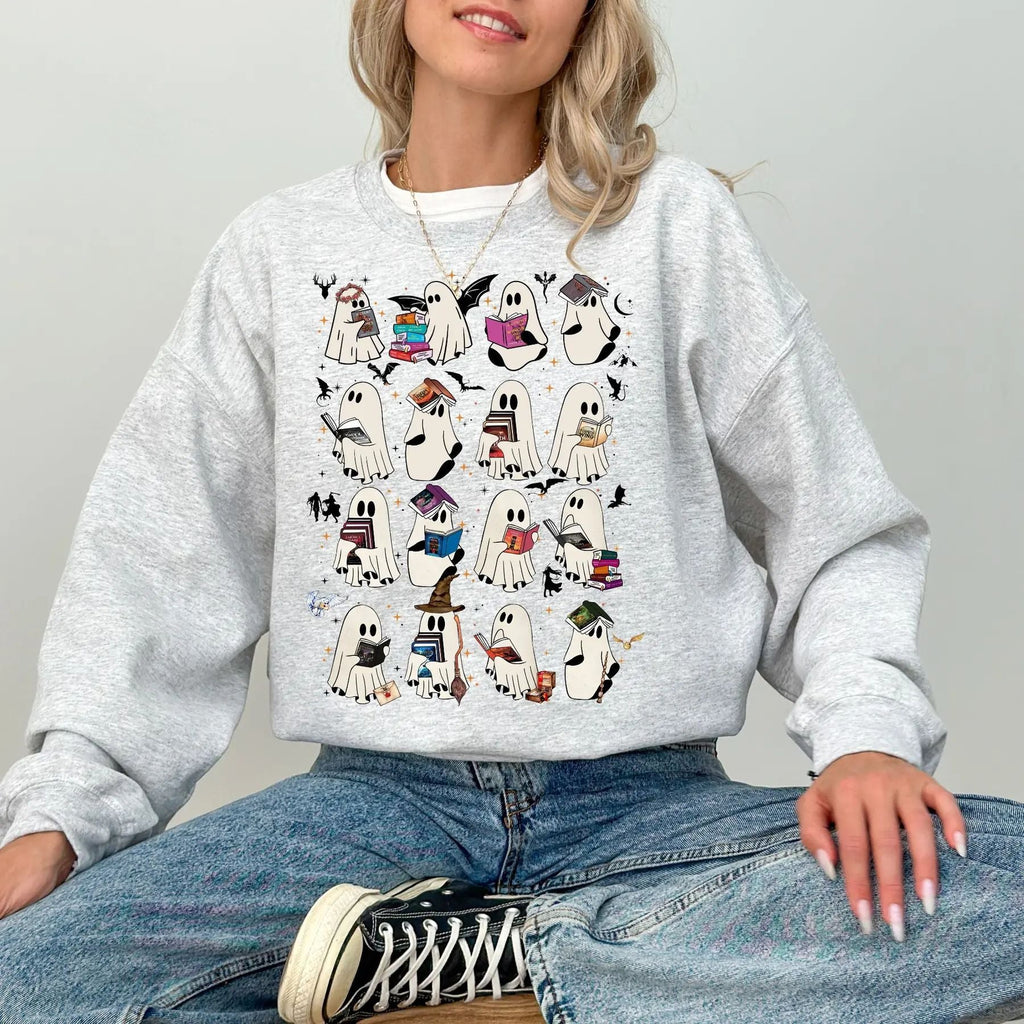 Pasimax Retro Ghost Book Sweatshirt — back view