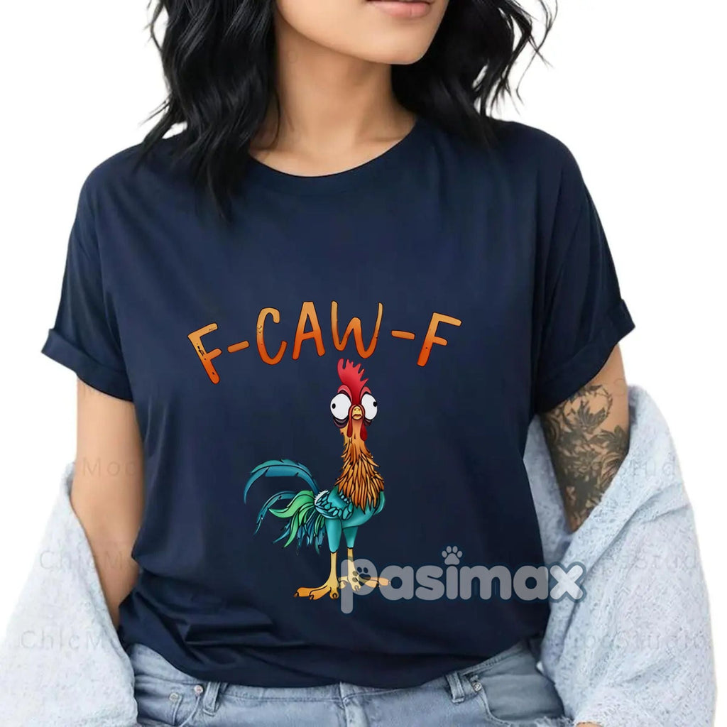 Pasimax Funny "F-CAW-F" Chicken T-Shirt — back view