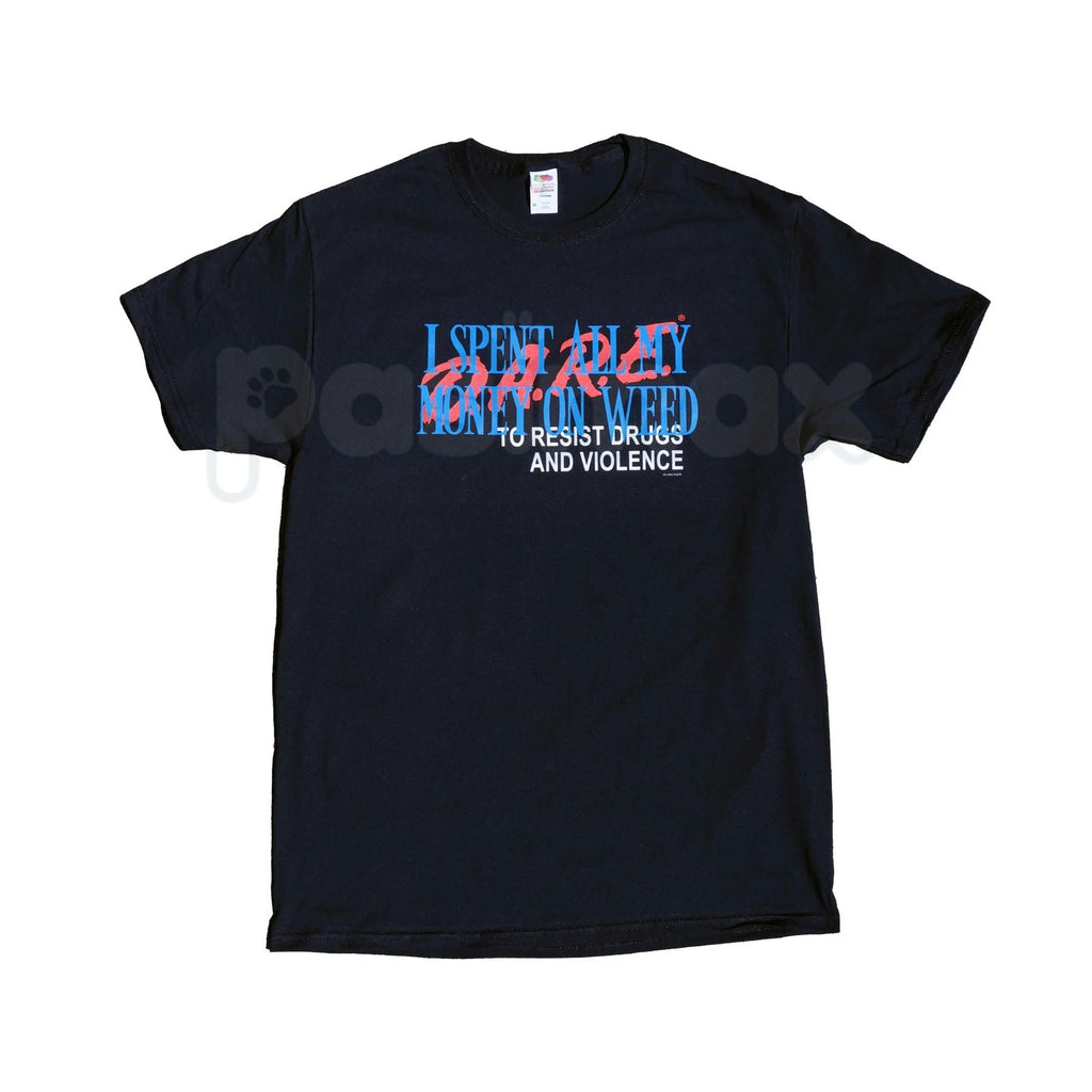 "I Spent All My Money On Weed" Funny T-Shirt – Retro Stoner Graphic Tee, Premium 100% Cotton Cannabis Humor Top, Soft Lived-In Heavyweight 420 Lifestyle Shirt, Made in USA