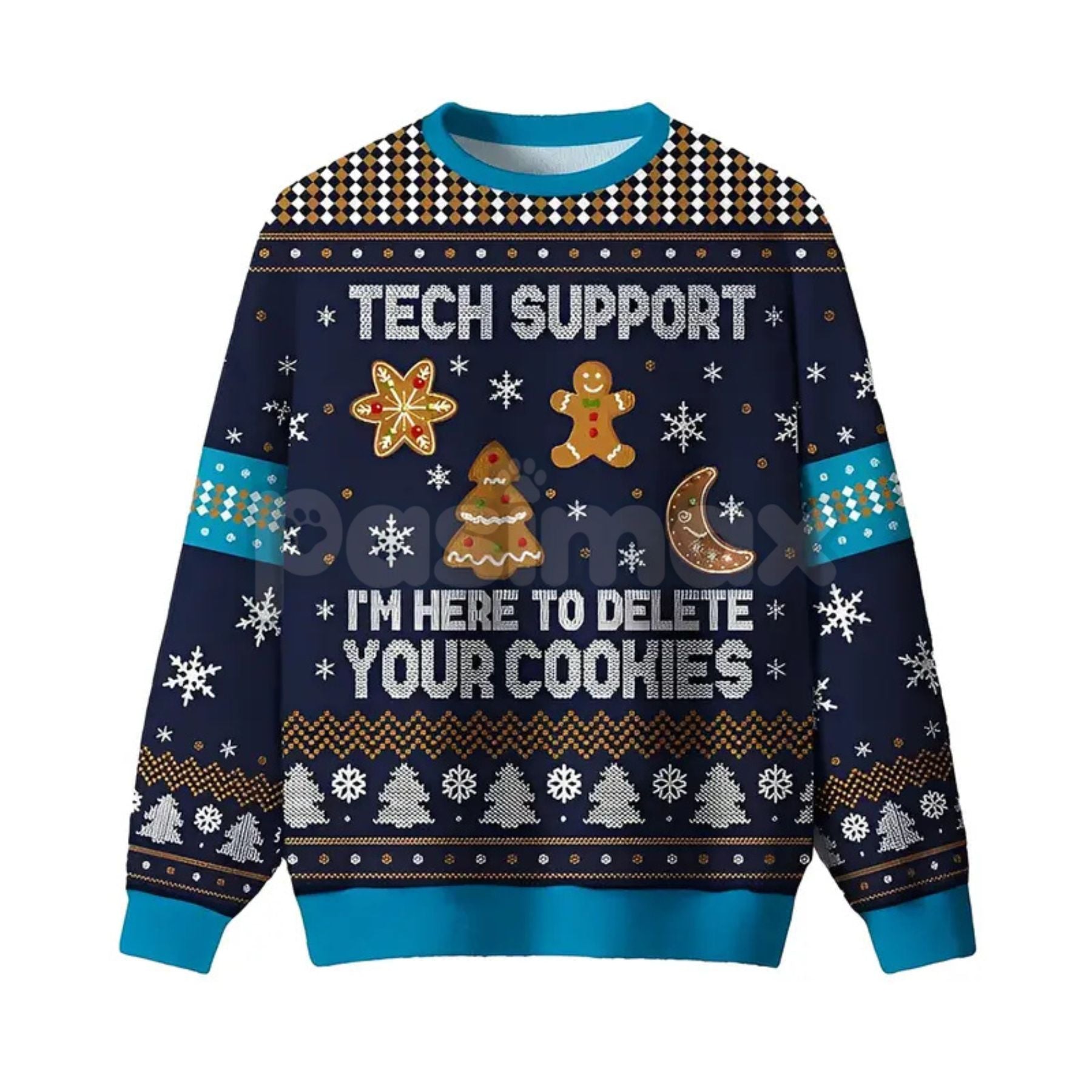 Pasimax Geeksoutfit Retro Geek Sweater Ugly Christmas Jumper, Crew Neck Long Sleeve Holiday Knitwear for Men & Women — lifest