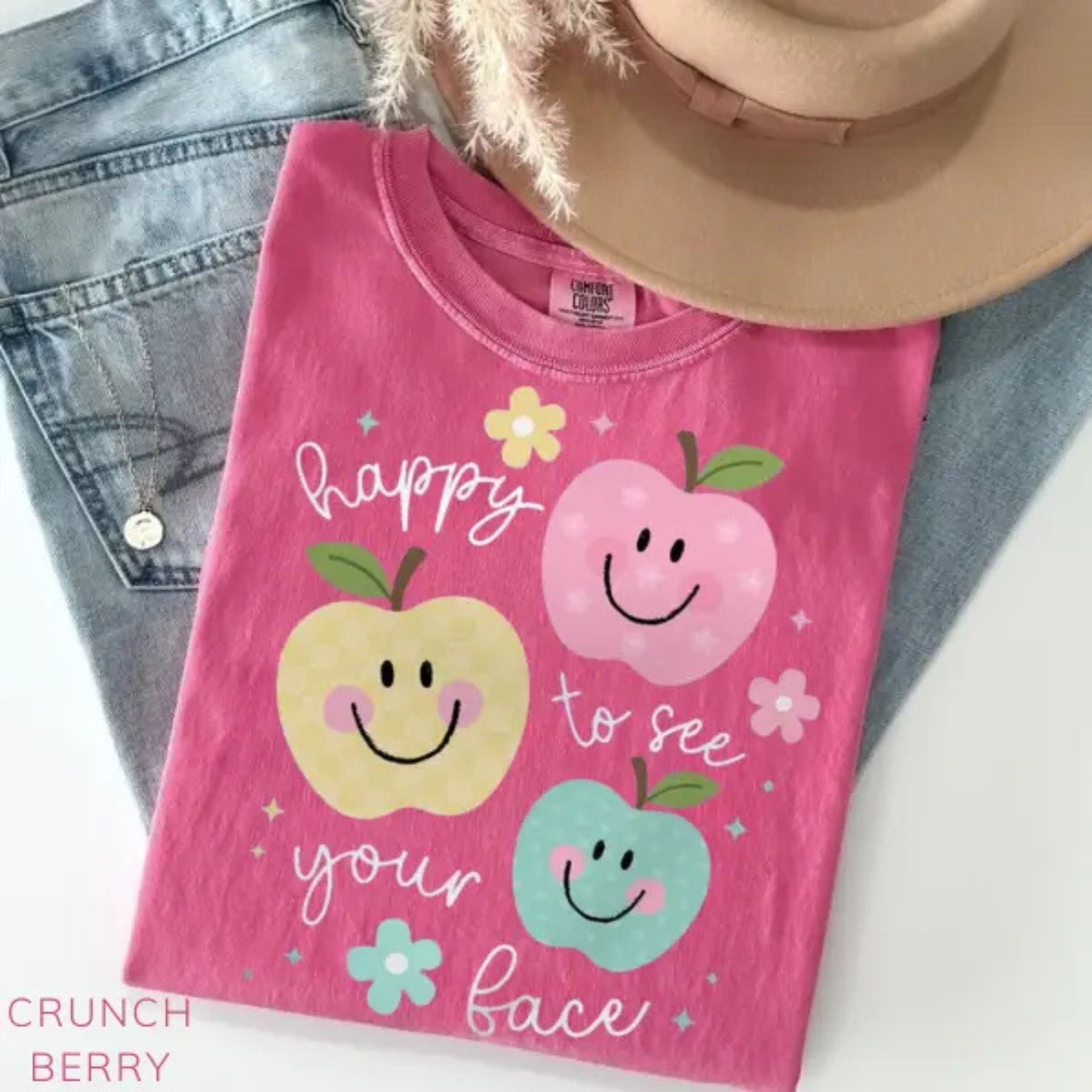 Pasimax 'Happy To See Your Face' Teacher Shirt — back view