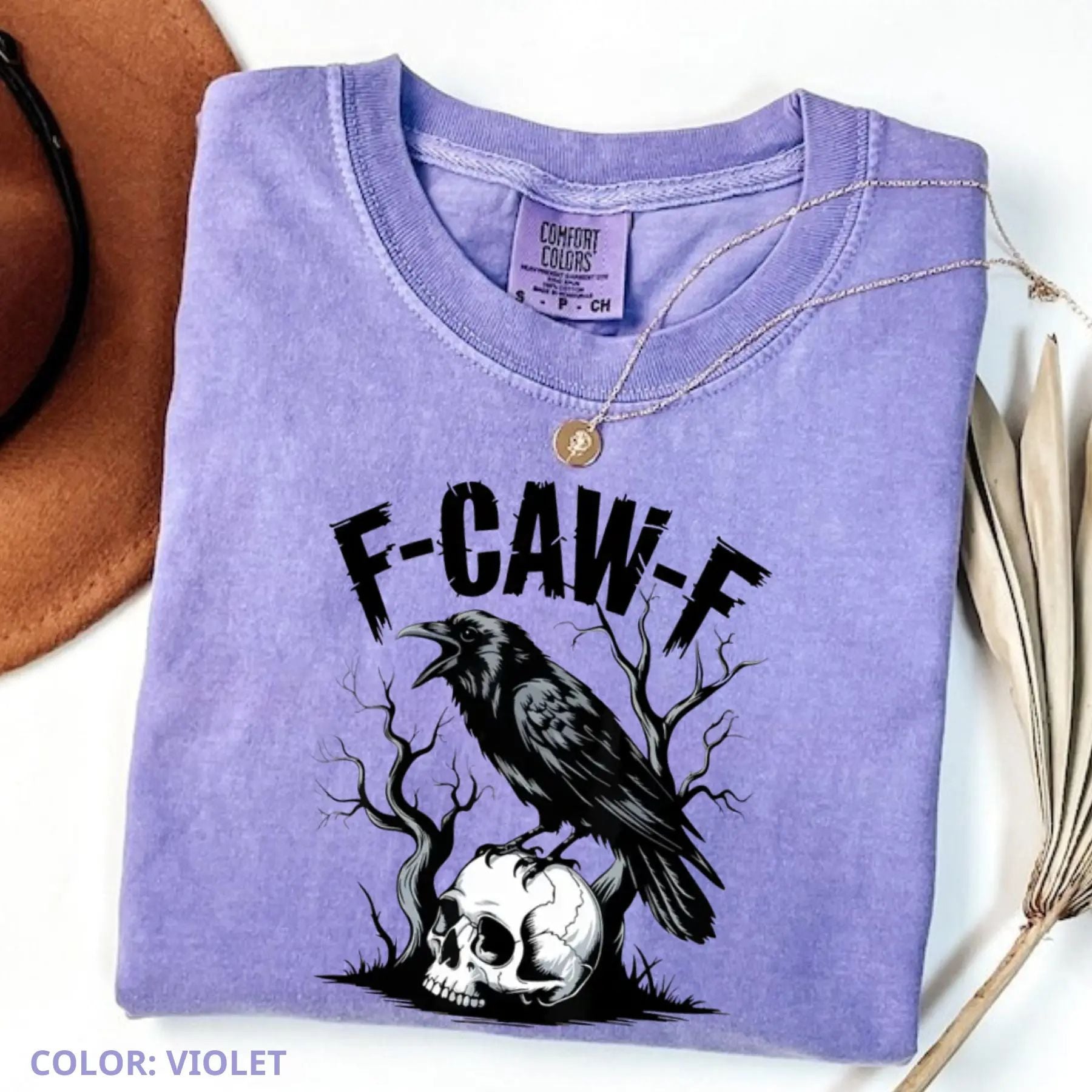 Pasimax Comfort Colors F-Caw-F T-Shirt – Witty Crow Art, Sassy Raven Funny Tee, Edgy Humor Shirt, Bold Statement Top — altern