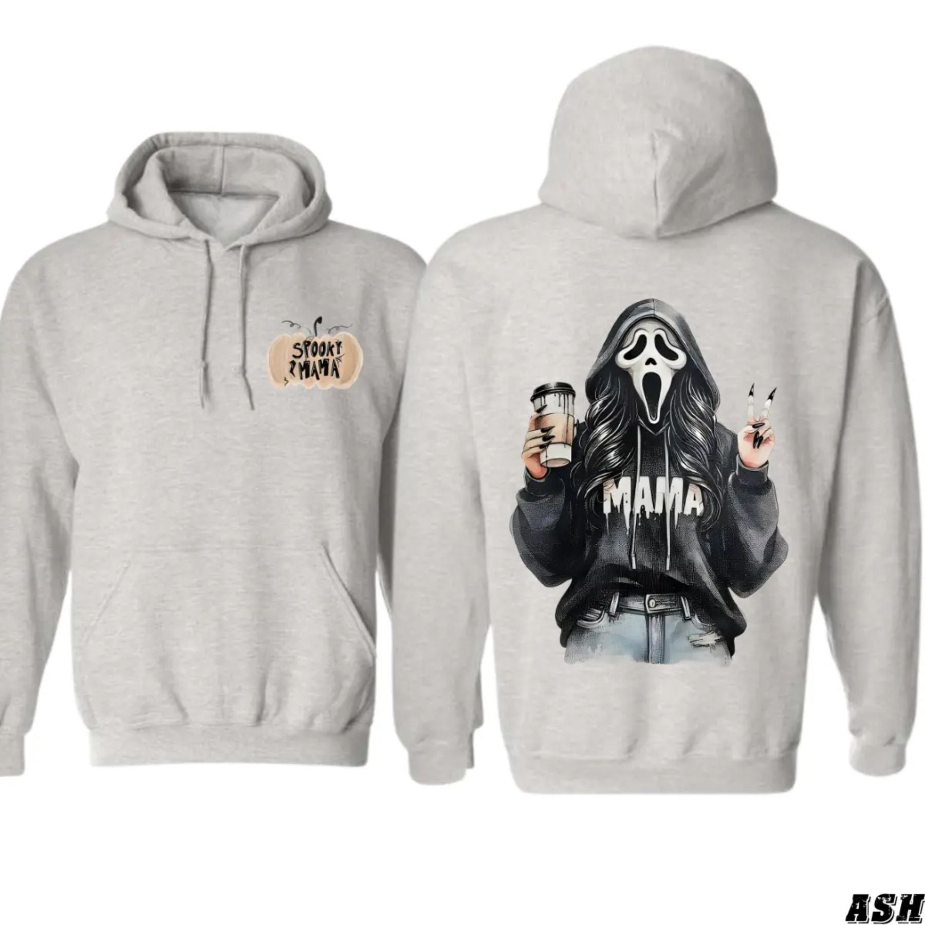 Pasimax Spooky Mama Coffee Ghost Hoodie — back view