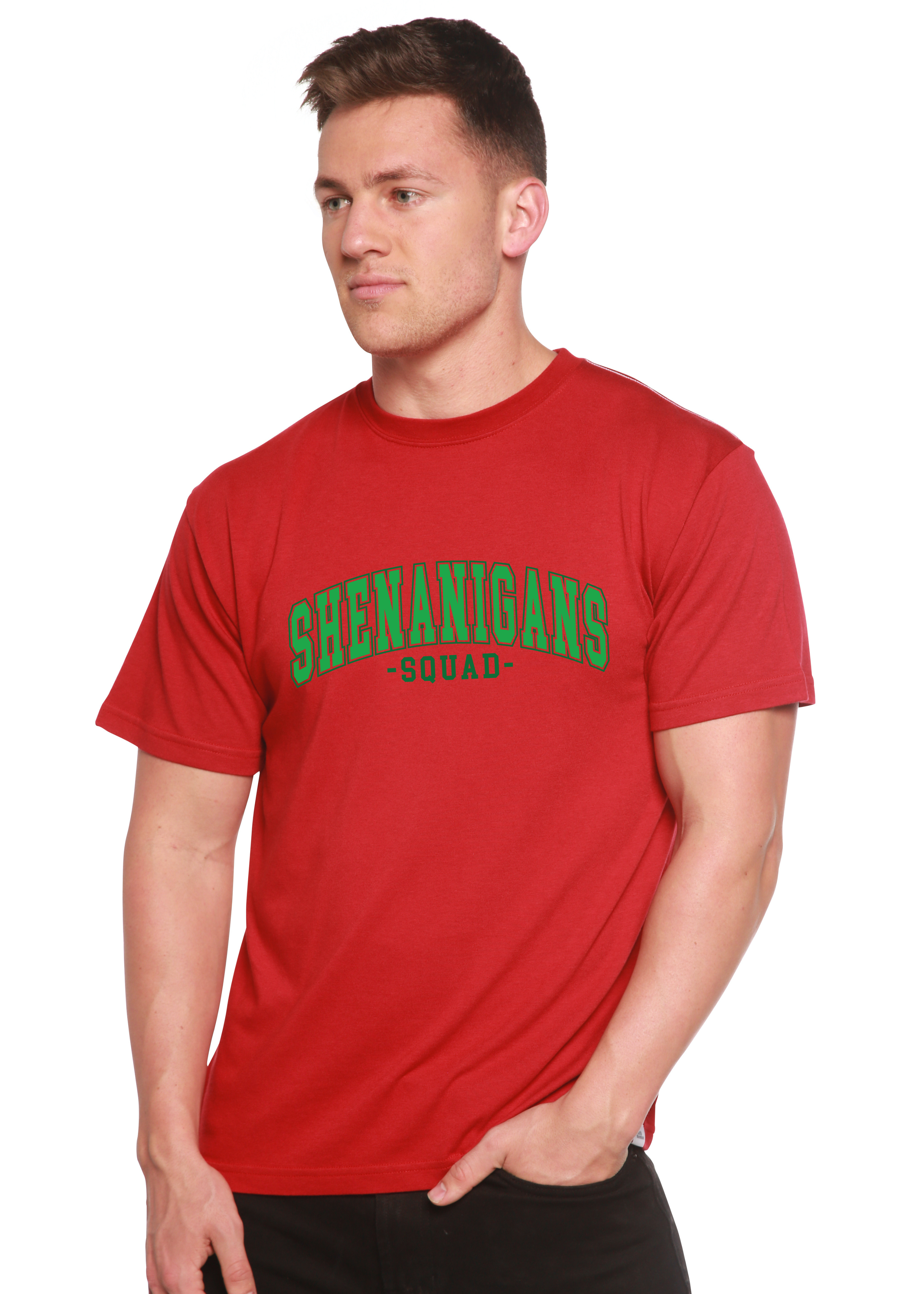 Spun Bamboo Shenanigans Squad Unisex Bamboo/Cotton Graphic T-Shirt — comparison shot