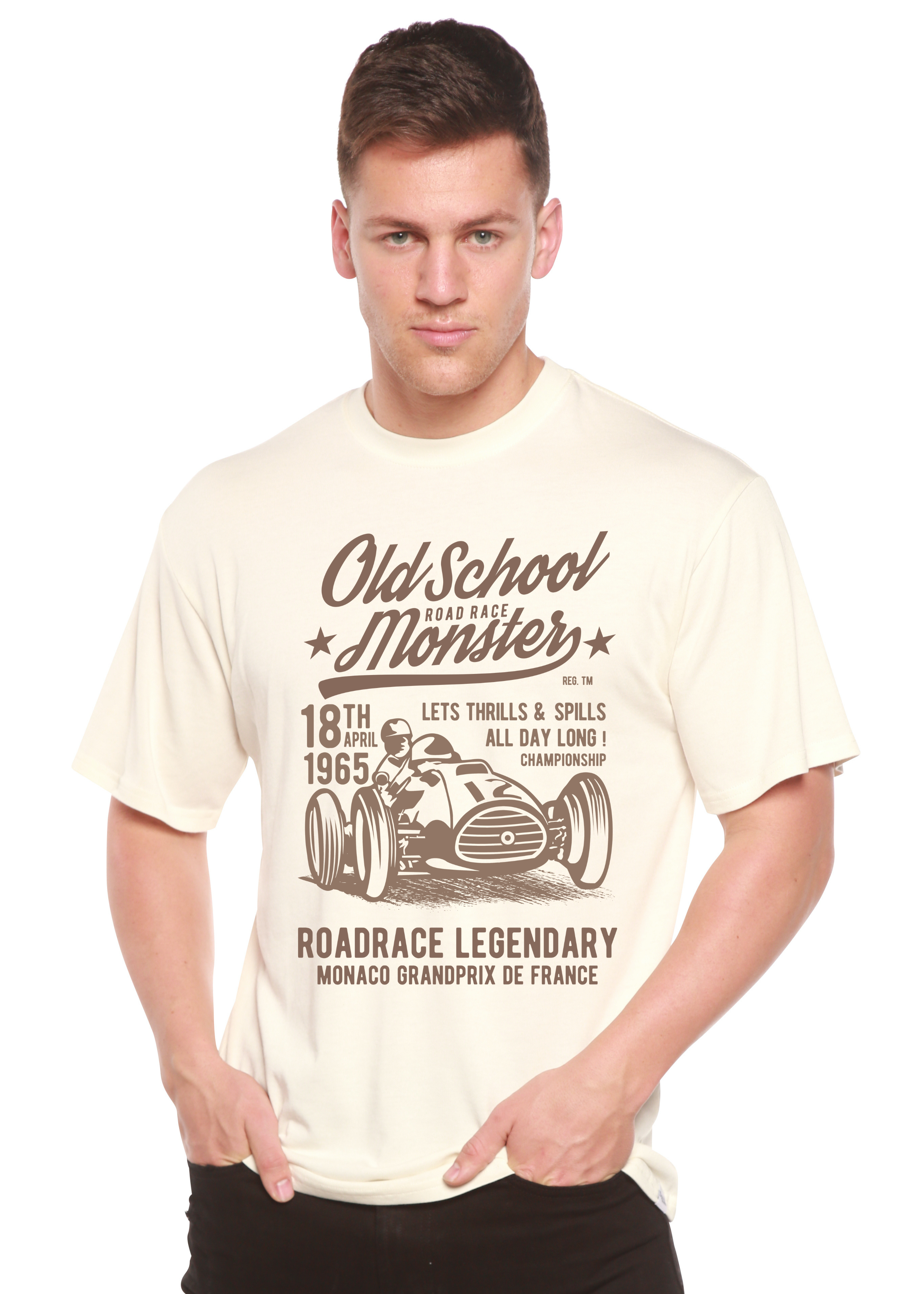 Spun Bamboo Old School Road Spun Bamboo® Men's Bamboo Viscose/Organic Cotton Short Sleeve Graphic T-Shirt — main product shot