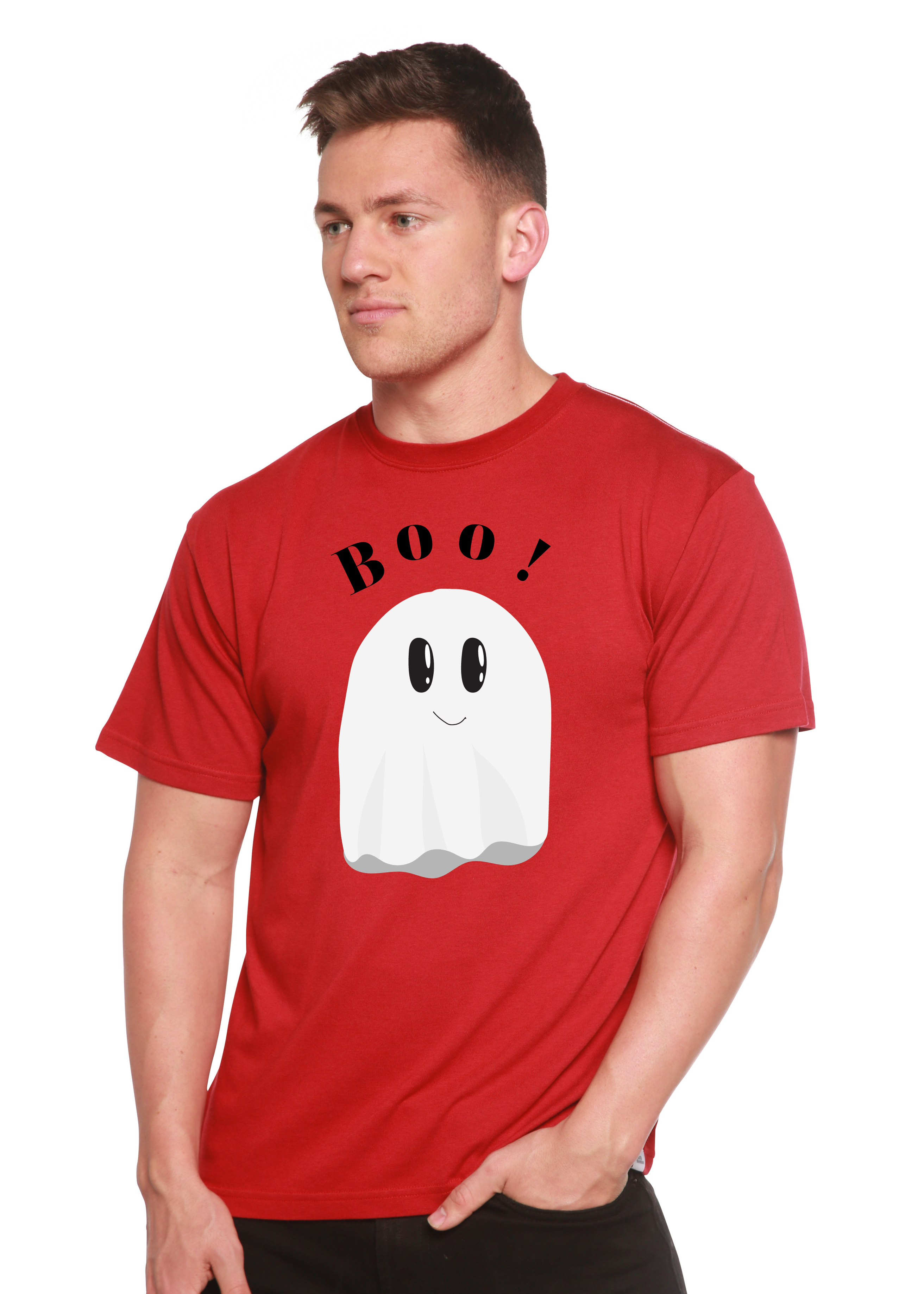Spun Bamboo Boo Men's Bamboo Viscose/Organic Cotton Short Sleeve Graphic T-Shirt — back view