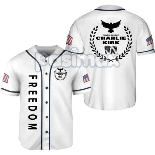 Freedom Black & White Baseball Jersey – Unisex 90s Vintage Casual Sportswear for Couples, Outdoor & Street Style