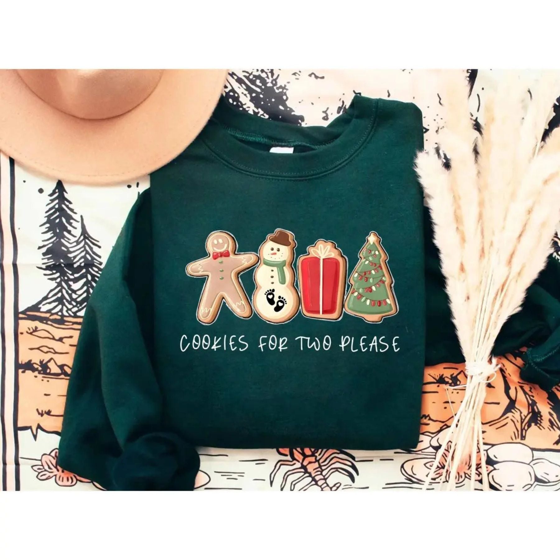 Pasimax Christmas Cookies For Two Please Sweatshirt — back view