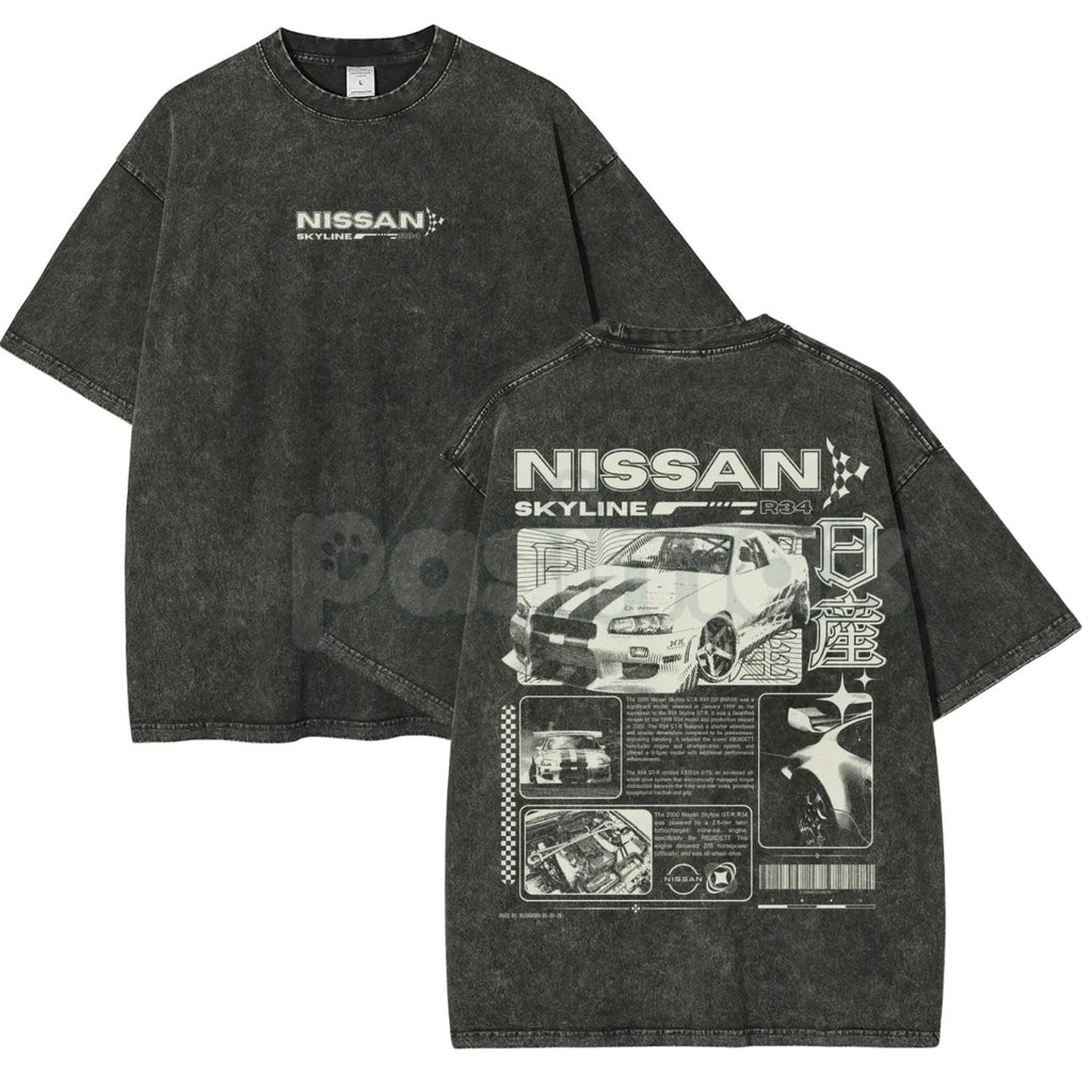 Pasimax Vintage JDM Sports Car Graphic T-Shirt — back view