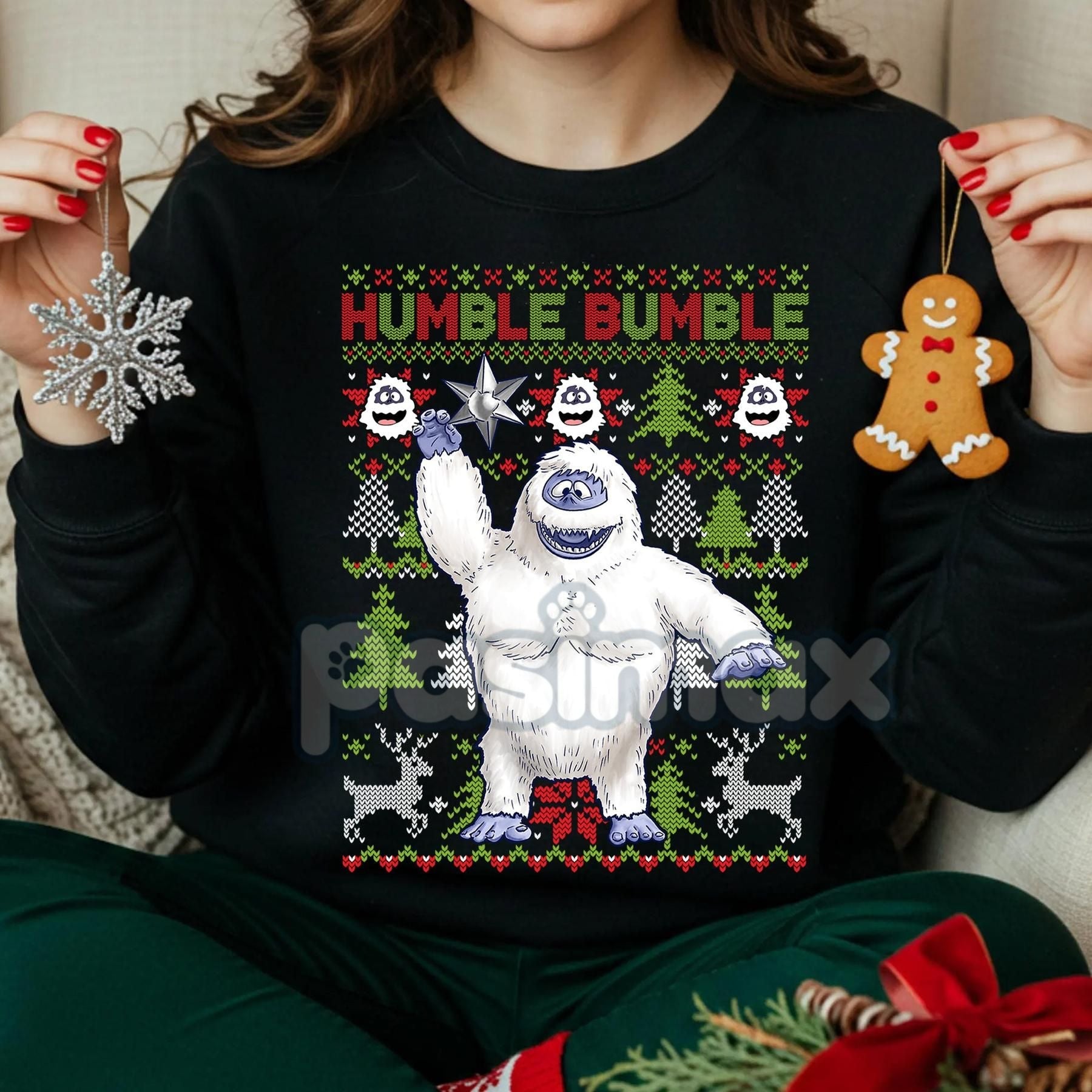 Pasimax Rudolph and Friends Xmas Sweatshirt – Iconic Red Nosed Reindeer Holiday Crewneck — back view