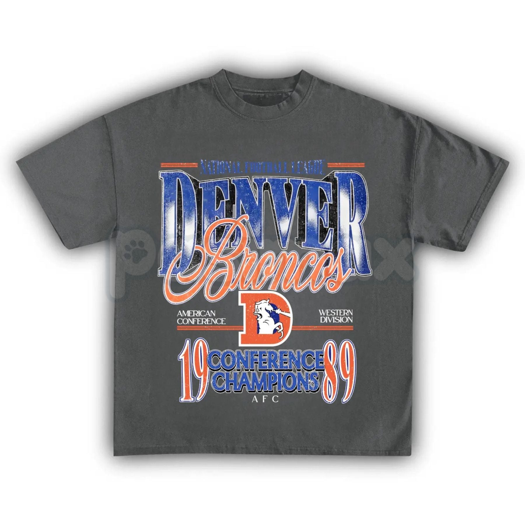 Pasimax Vintage Denver Football Graphic T-Shirt - Retro Denver Fan Crewneck Shirt, Mile High Football Inspired Tee, Classic C