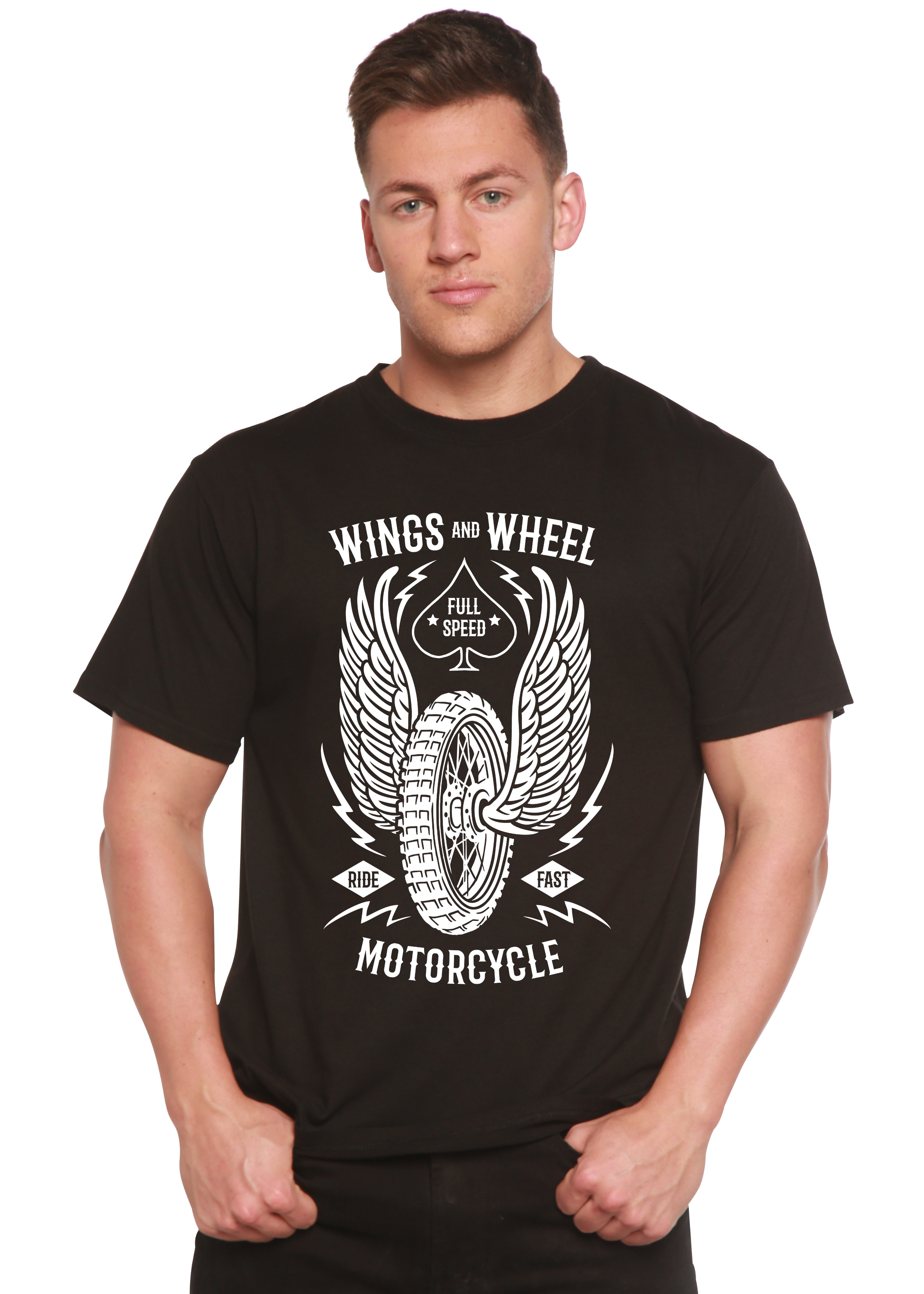 Spun Bamboo Wings And Wheel Spun Bamboo® Men's Bamboo Viscose/Organic Cotton Short Sleeve Graphic T-Shirt — main product shot