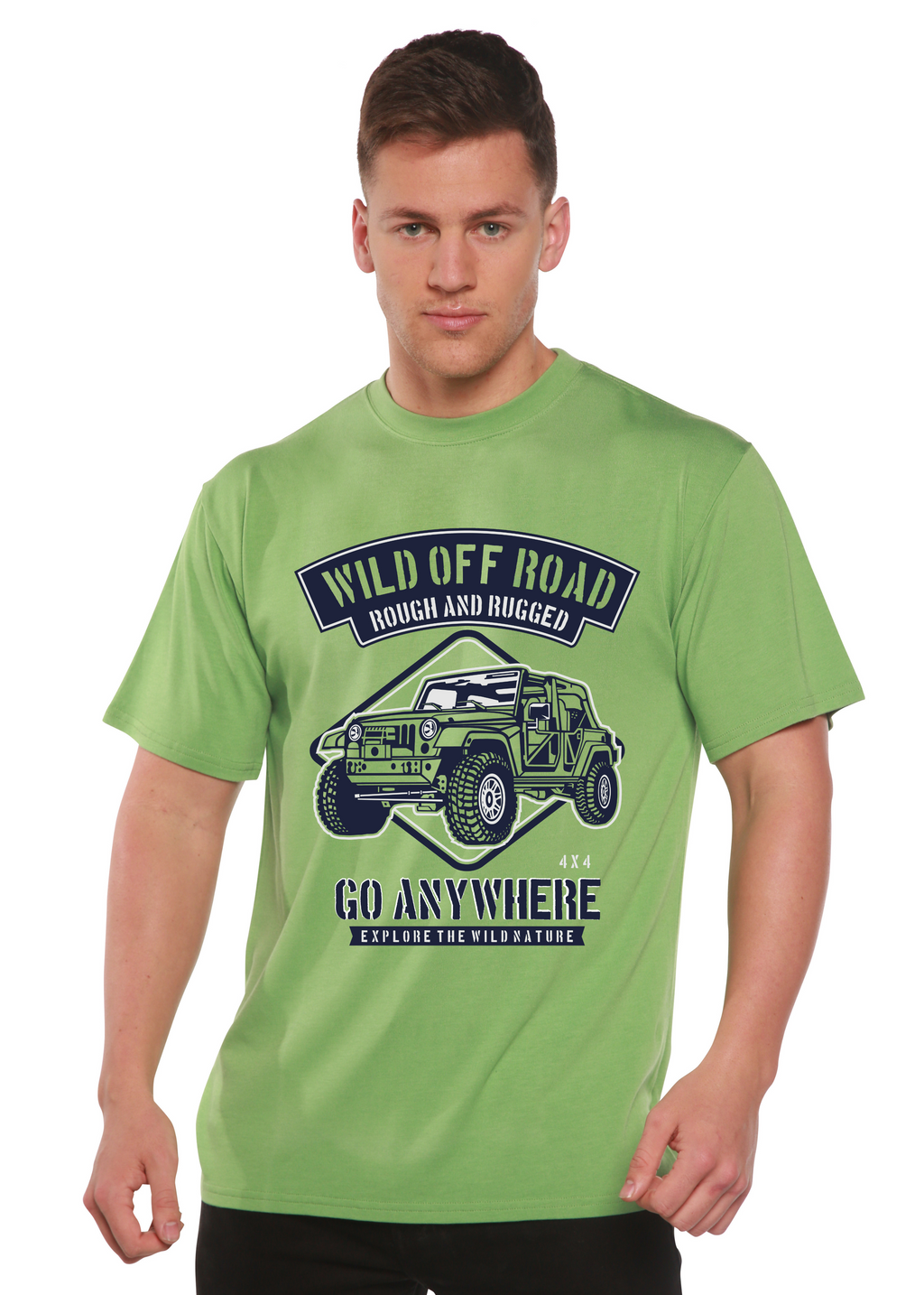 Spun Bamboo Wild Off Road Spun Bamboo® Men's Bamboo Viscose/Organic Cotton Short Sleeve Graphic T-Shirt — in-use photo
