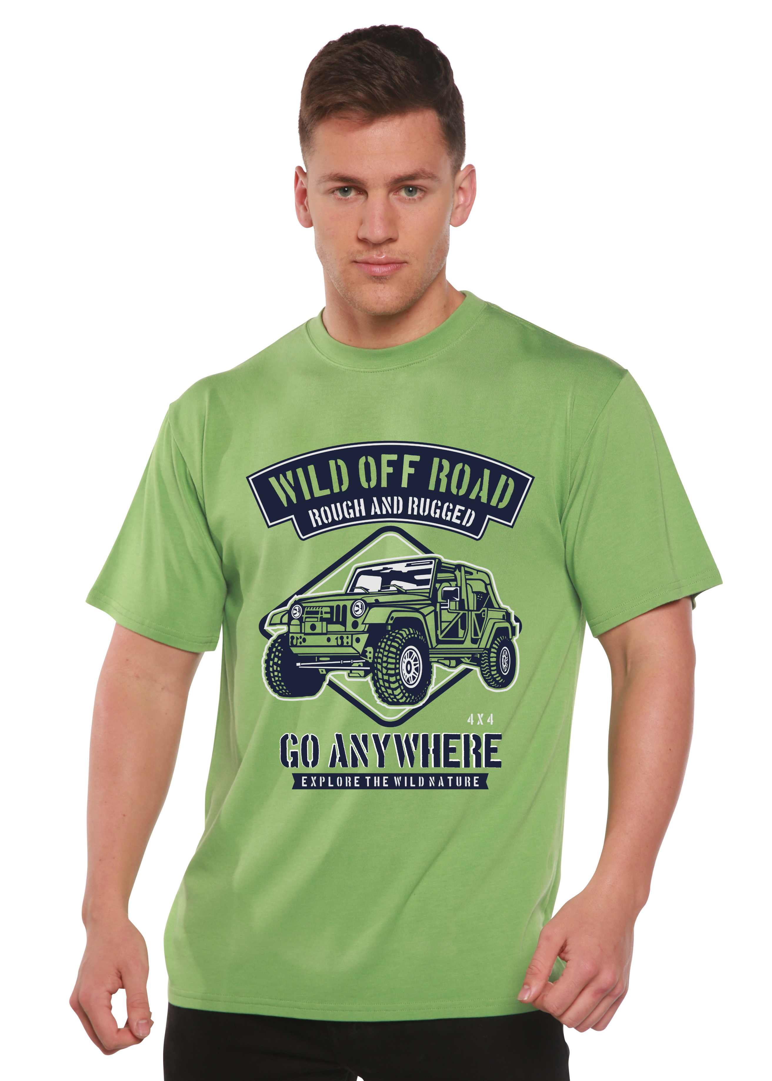 Spun Bamboo Wild Off Road Spun Bamboo® Men's Bamboo Viscose/Organic Cotton Short Sleeve Graphic T-Shirt — in-use photo