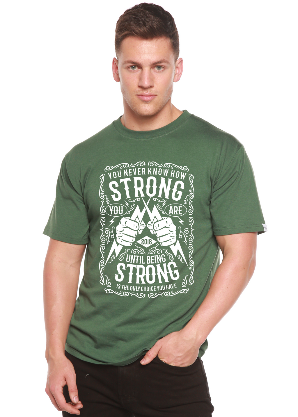 Spun Bamboo Strong Spun Bamboo® Men's Bamboo Viscose/Organic Cotton Short Sleeve Graphic T-Shirt — lifestyle context