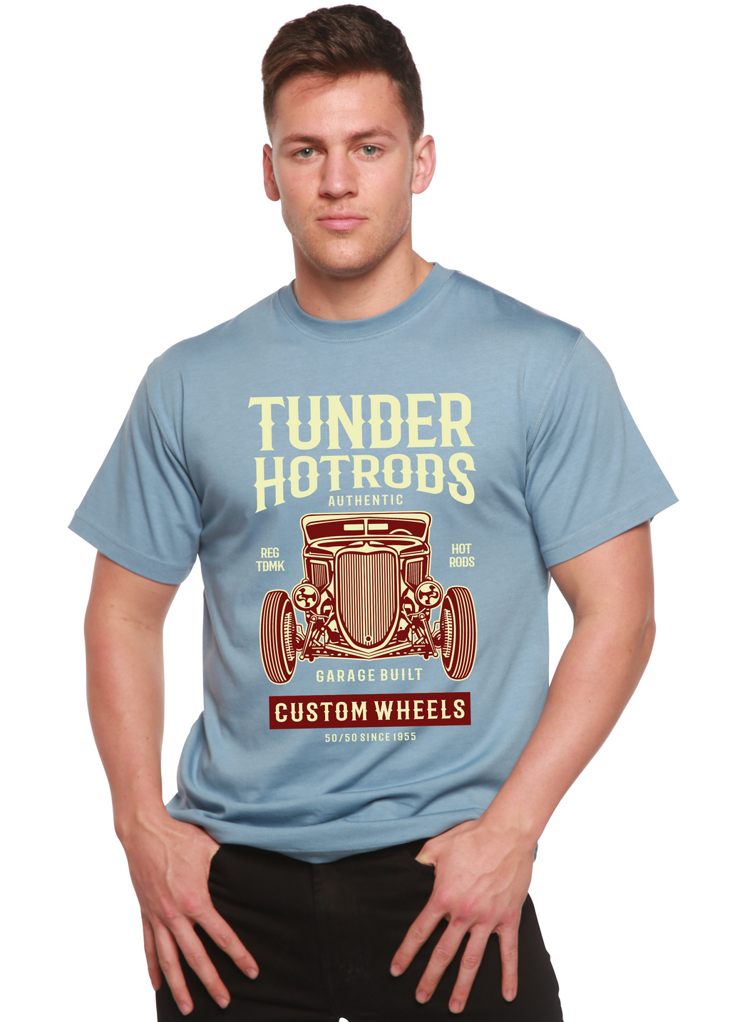 Spun Bamboo Thunder Hot Spun Bamboo® Men's Bamboo Viscose/Organic Cotton Short Sleeve Graphic T-Shirt — side view