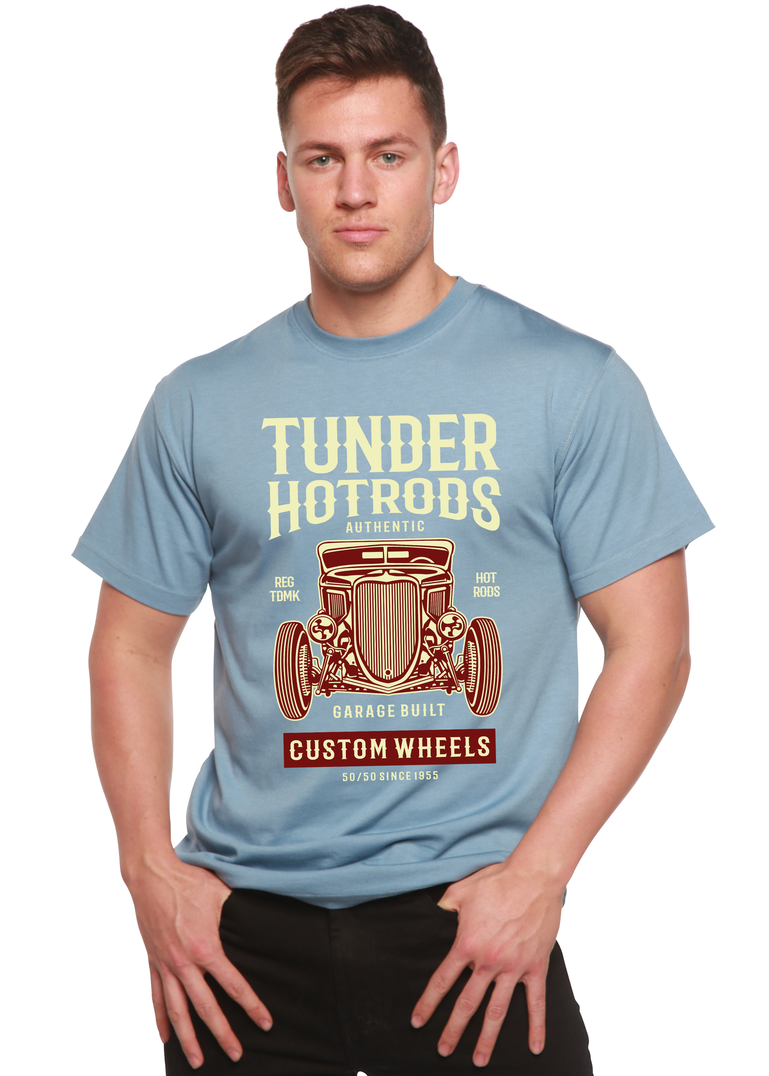 Spun Bamboo Thunder Hot Spun Bamboo® Men's Bamboo Viscose/Organic Cotton Short Sleeve Graphic T-Shirt — side view