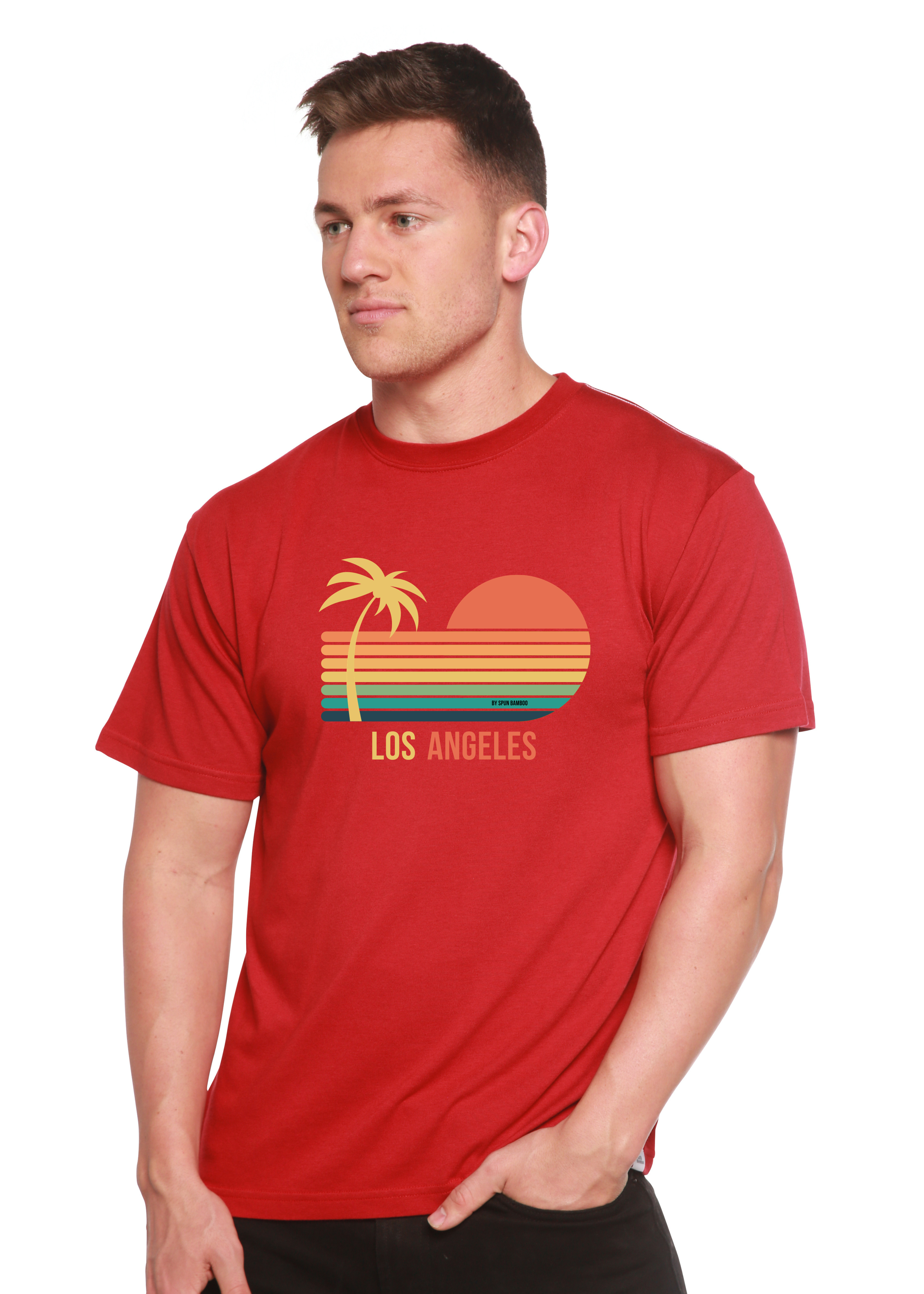 Spun Bamboo Los Angeles Unisex Bamboo Viscose/Organic Cotton Short Sleeve Graphic T-Shirt — packaging