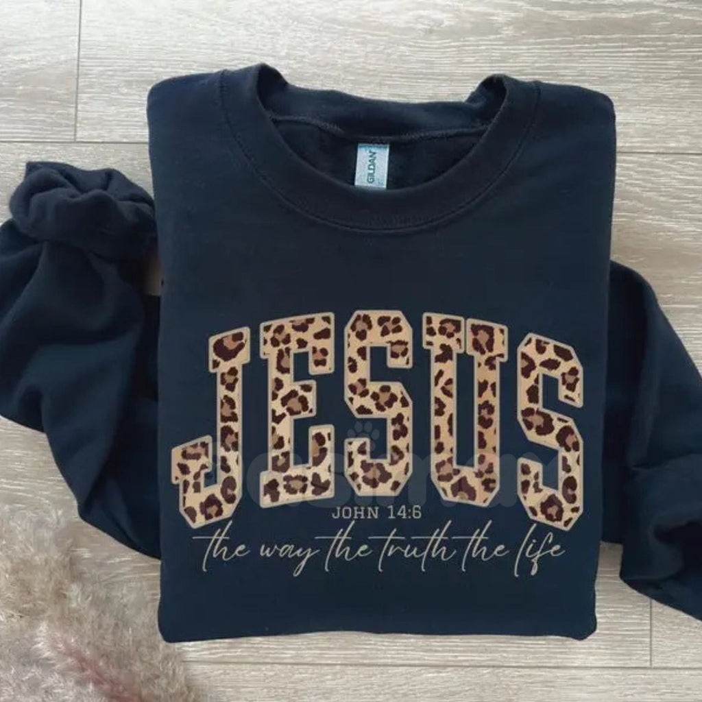Pasimax Christian Jesus Sweatshirt – Walk by Faith Religious Crewneck — back view