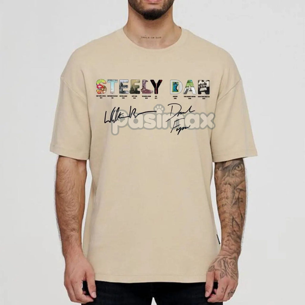 Pasimax Vintage Steely Dan Rock Band T-Shirt — back view