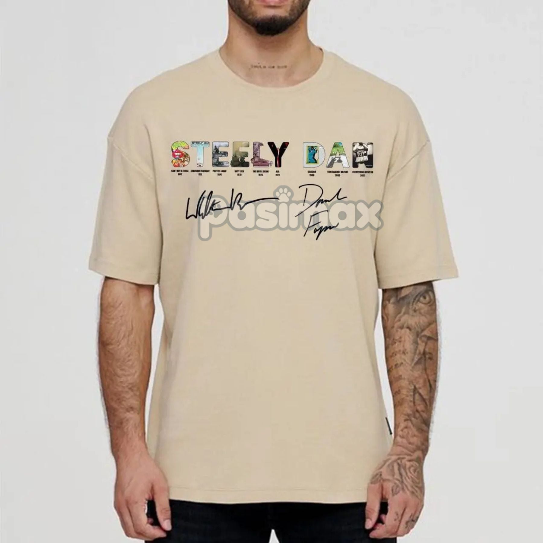 Pasimax Vintage Steely Dan Rock Band T-Shirt — back view
