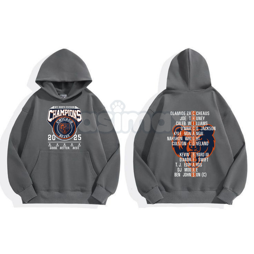Pasimax Chicago Bears NFC Champions Vintage Hoodie – Monsters of the Midway Tribute, Retro Football Streetwear, Unisex Pullov