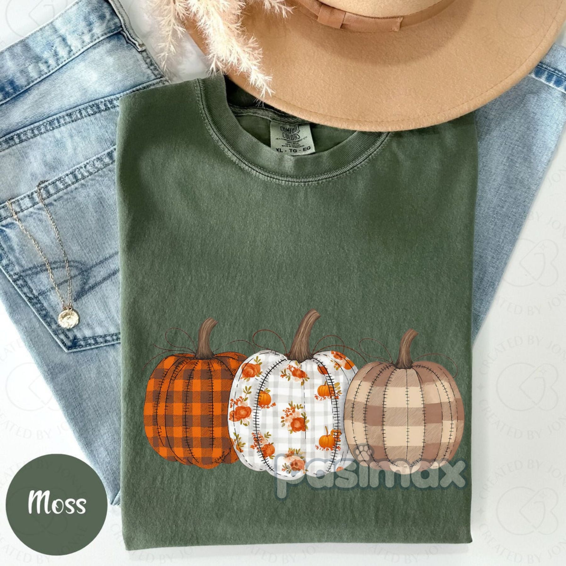 Pasimax Retro Fall Pumpkin Comfort Colors T-shirt — back view