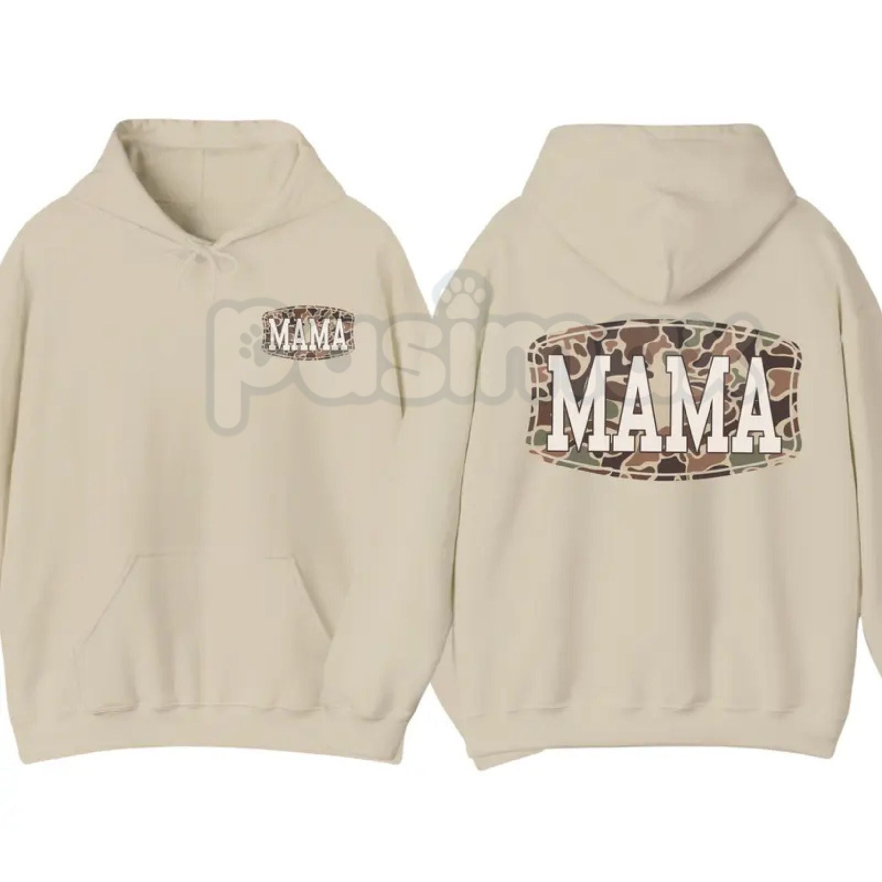 Pasimax Camo Mama 2-Sided Hoodie – Rugged Outdoor Mom Pullover, Hunting & Country Aesthetic Streetwear, Double-Sided Graphic 