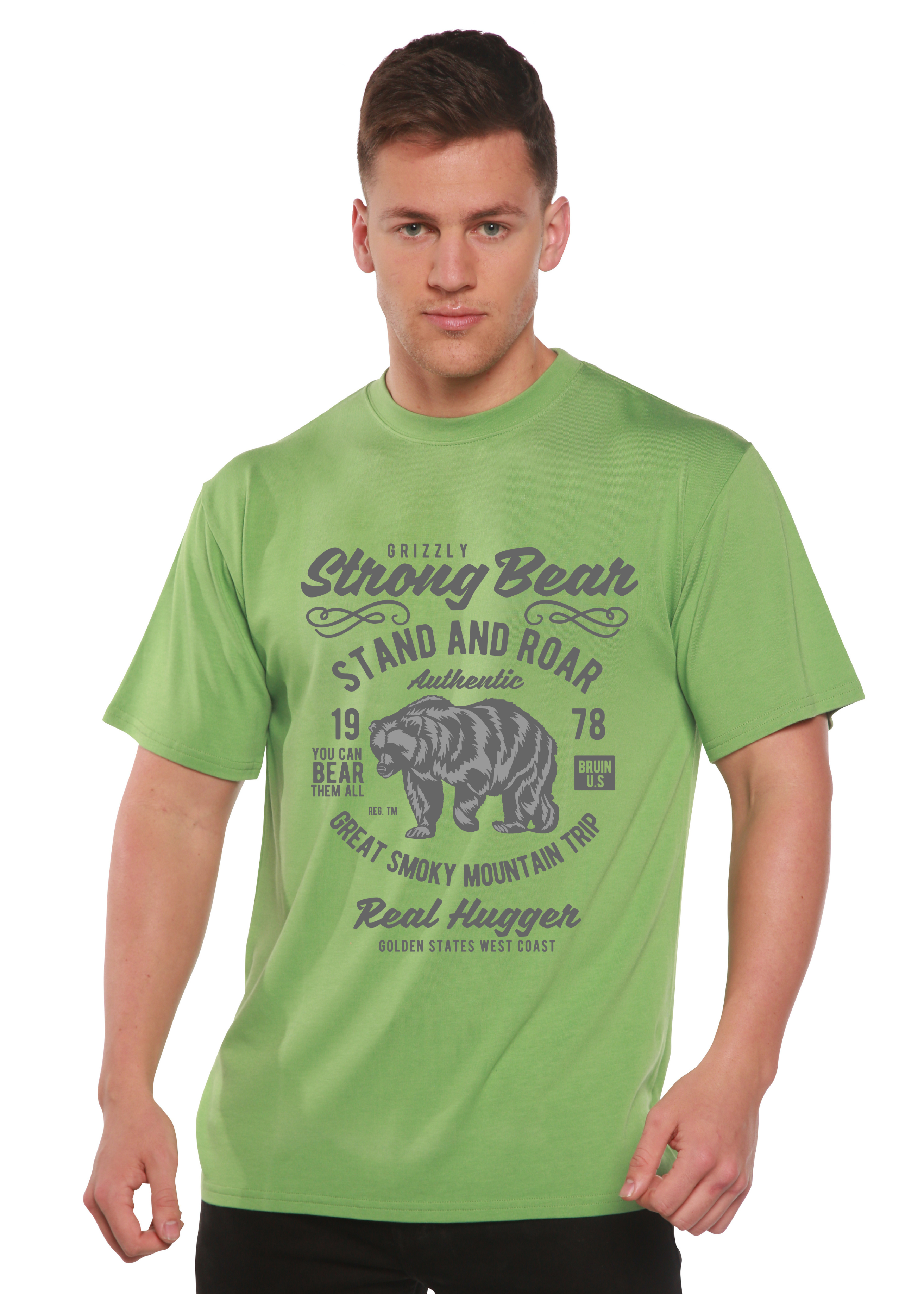 Spun Bamboo Strong Bear Spun Bamboo® Men's Bamboo Viscose/Organic Cotton Short Sleeve Graphic T-Shirt — side view