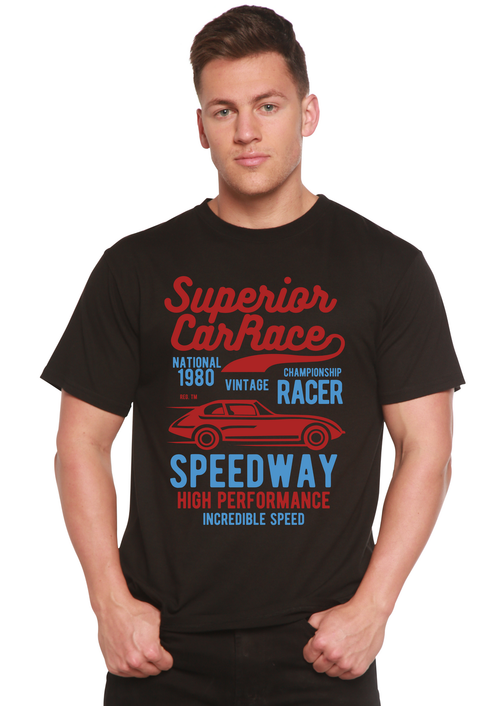 Spun Bamboo Superior Car Spun Bamboo® Men's Bamboo Viscose/Organic Cotton Short Sleeve Graphic T-Shirt — alternative angle