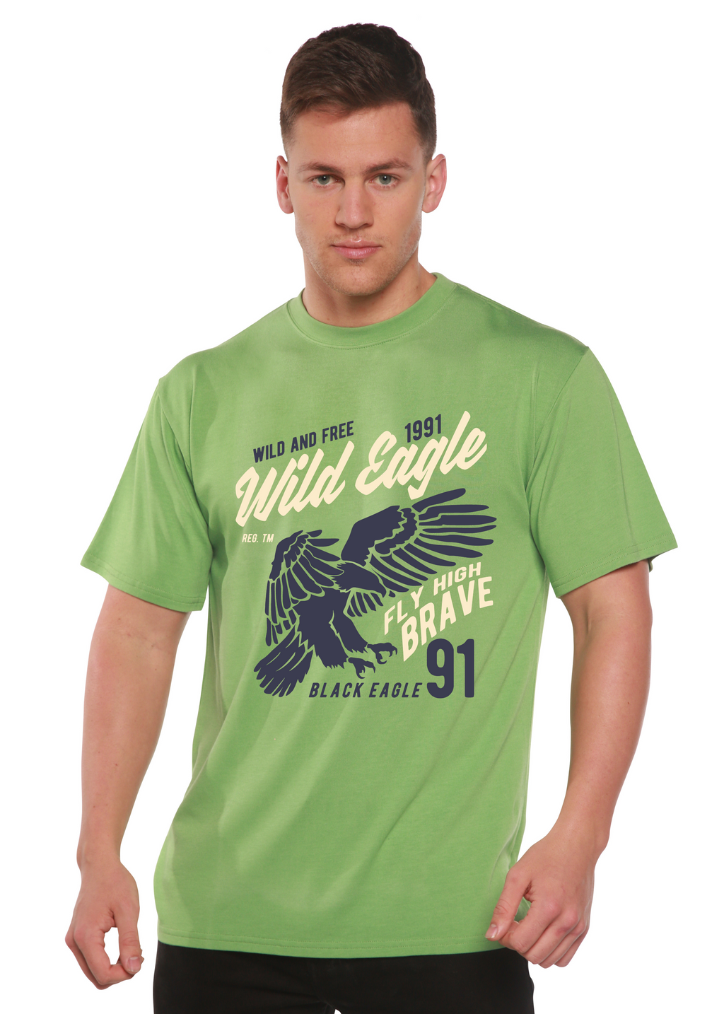 Spun Bamboo Wild Eagle Spun Bamboo® Men's Bamboo Viscose/Organic Cotton Short Sleeve Graphic T-Shirt — main product shot