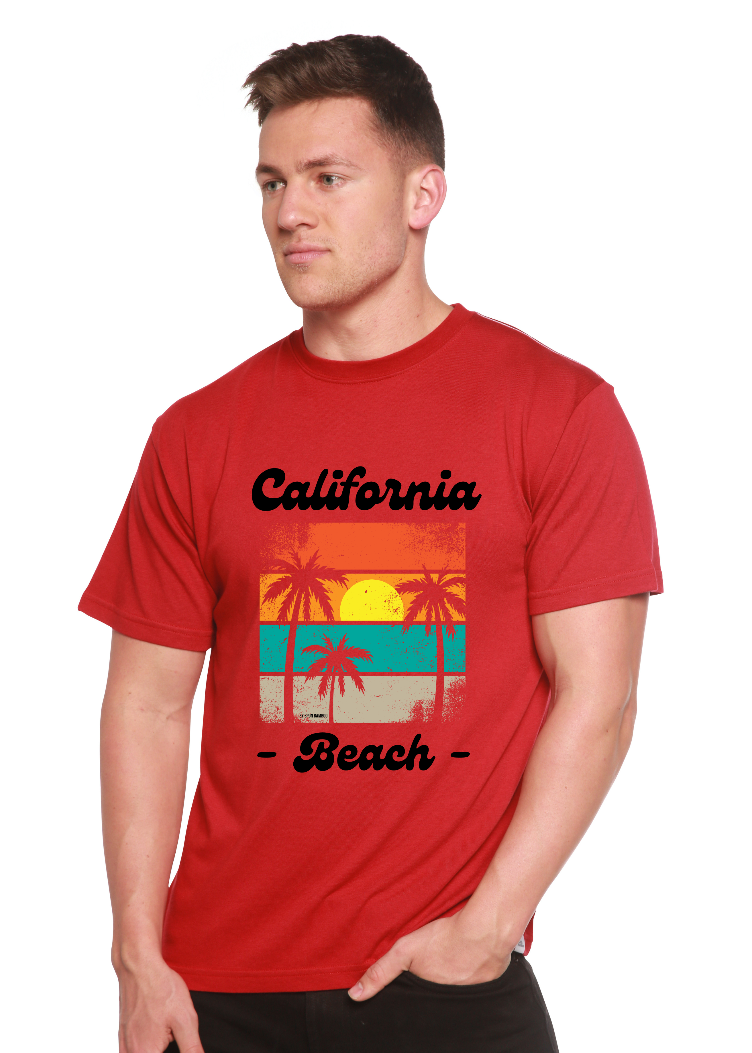 Spun Bamboo California Beach Unisex Bamboo Viscose/Organic Cotton Short Sleeve Graphic T-Shirt — packaging