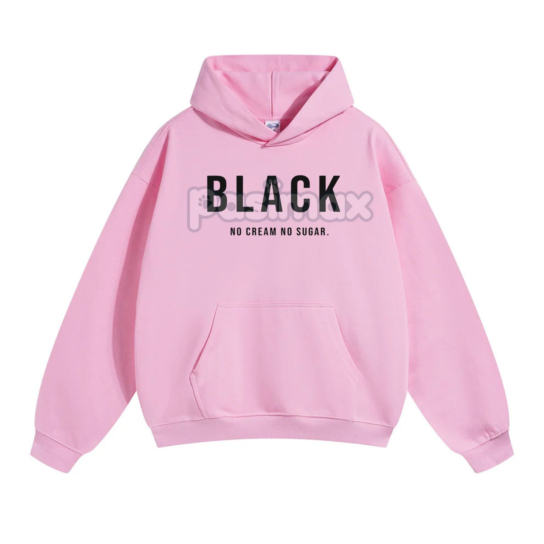 Pasimax Black No Cream No Sugar Hoodie — back view