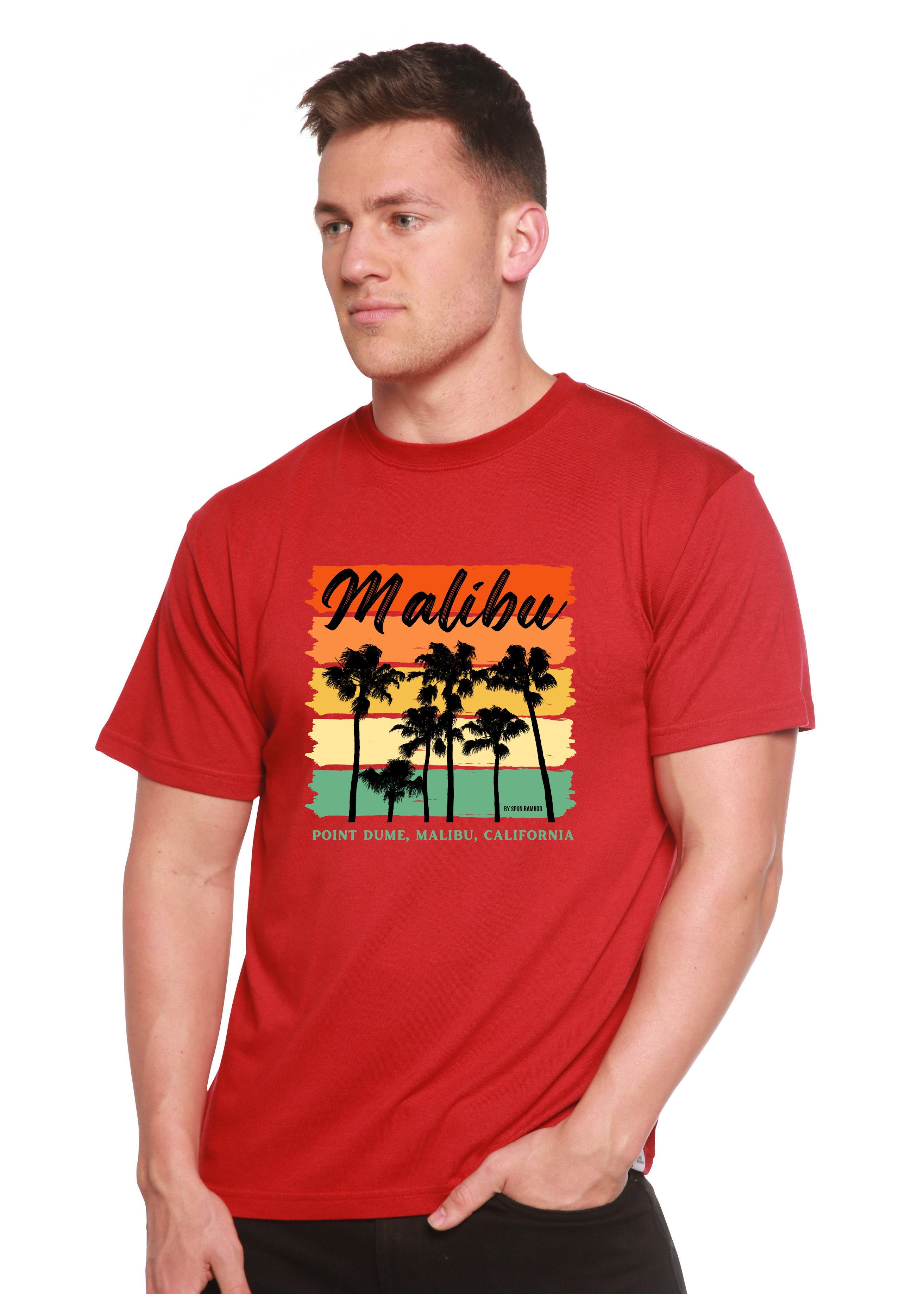 Spun Bamboo Malibu Unisex Bamboo Viscose/Organic Cotton Short Sleeve Graphic T-Shirt — packaging