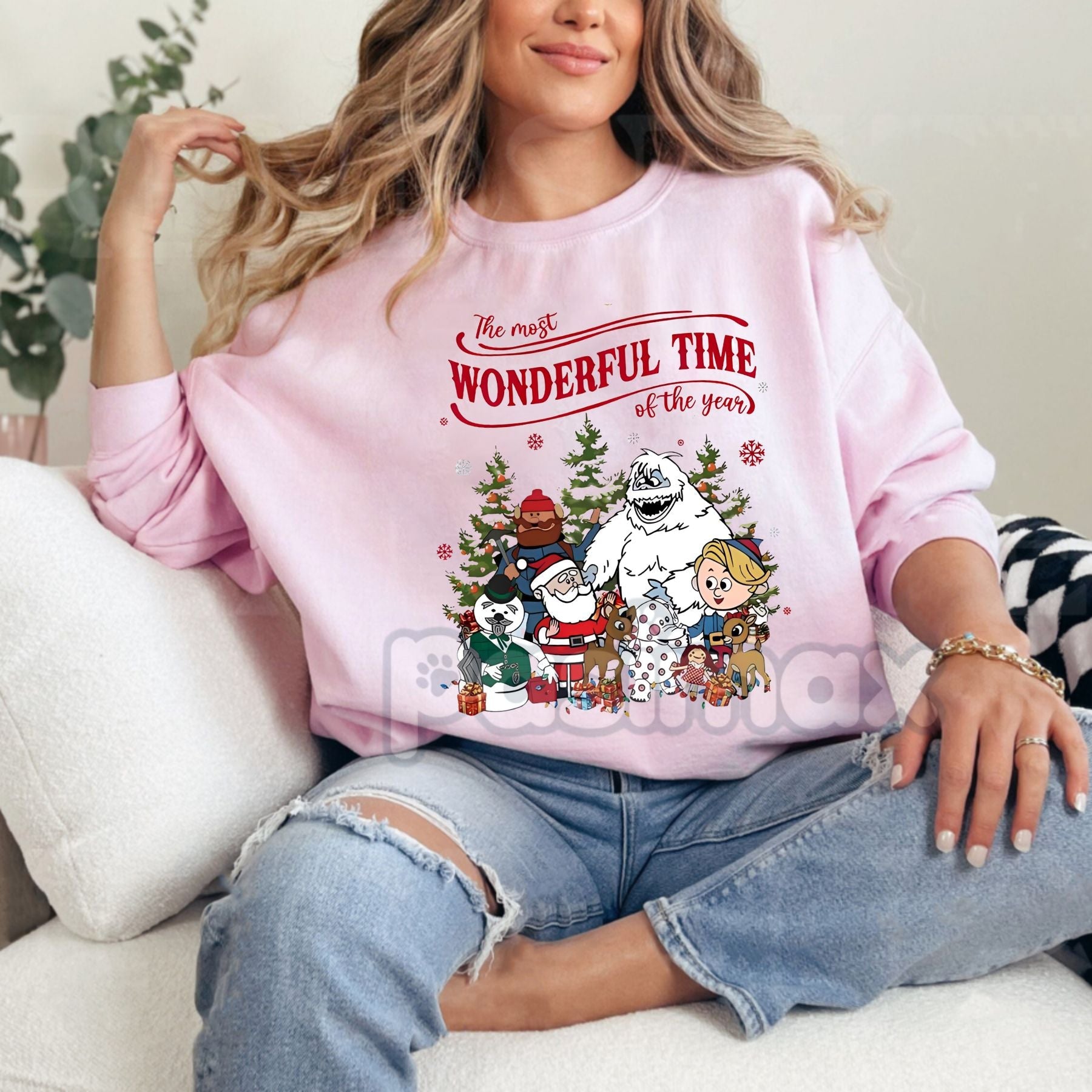 Pasimax Vintage Rudolph Christmas Sweatshirt — back view