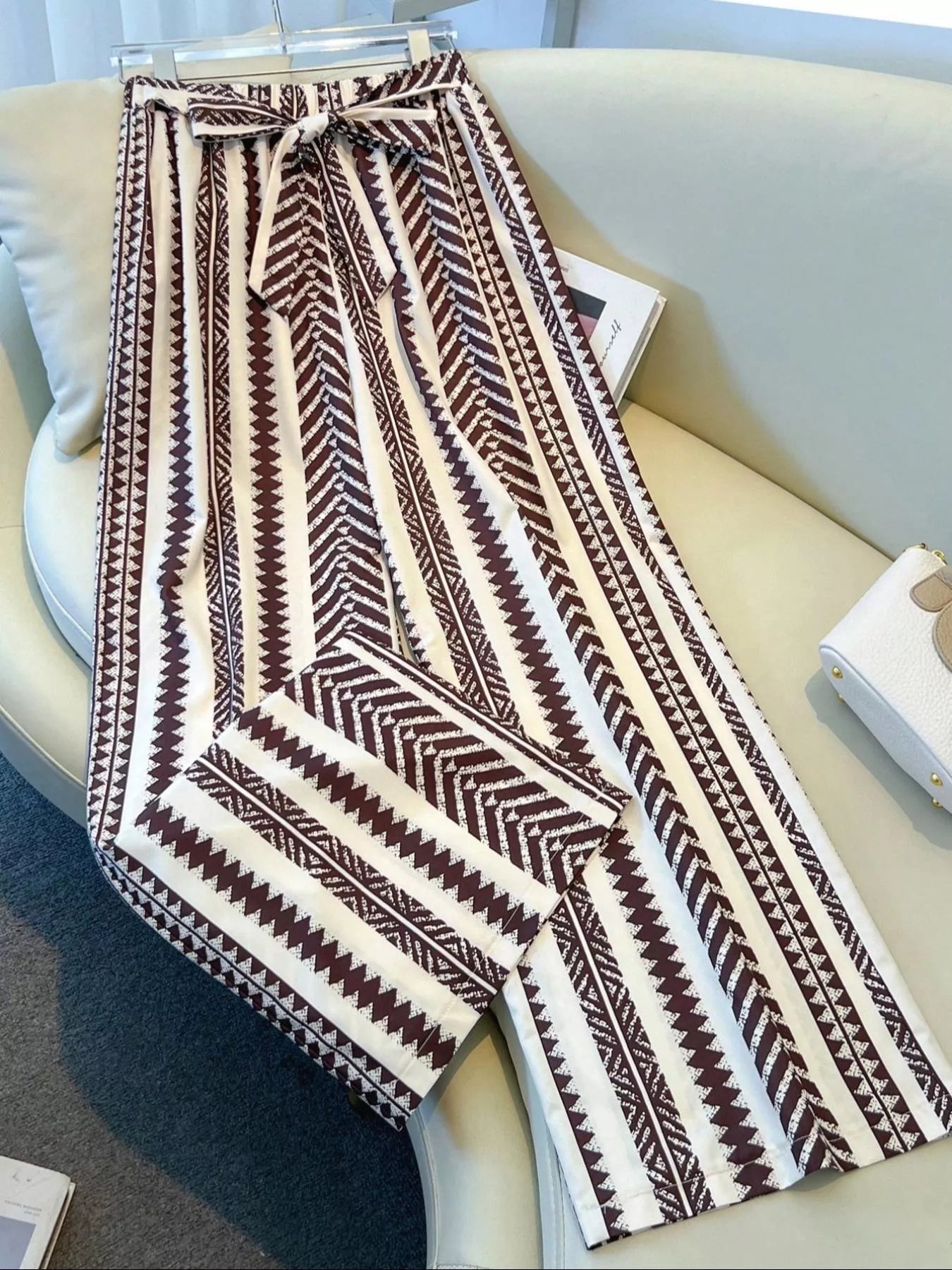 Boho Print Wide Leg Pants