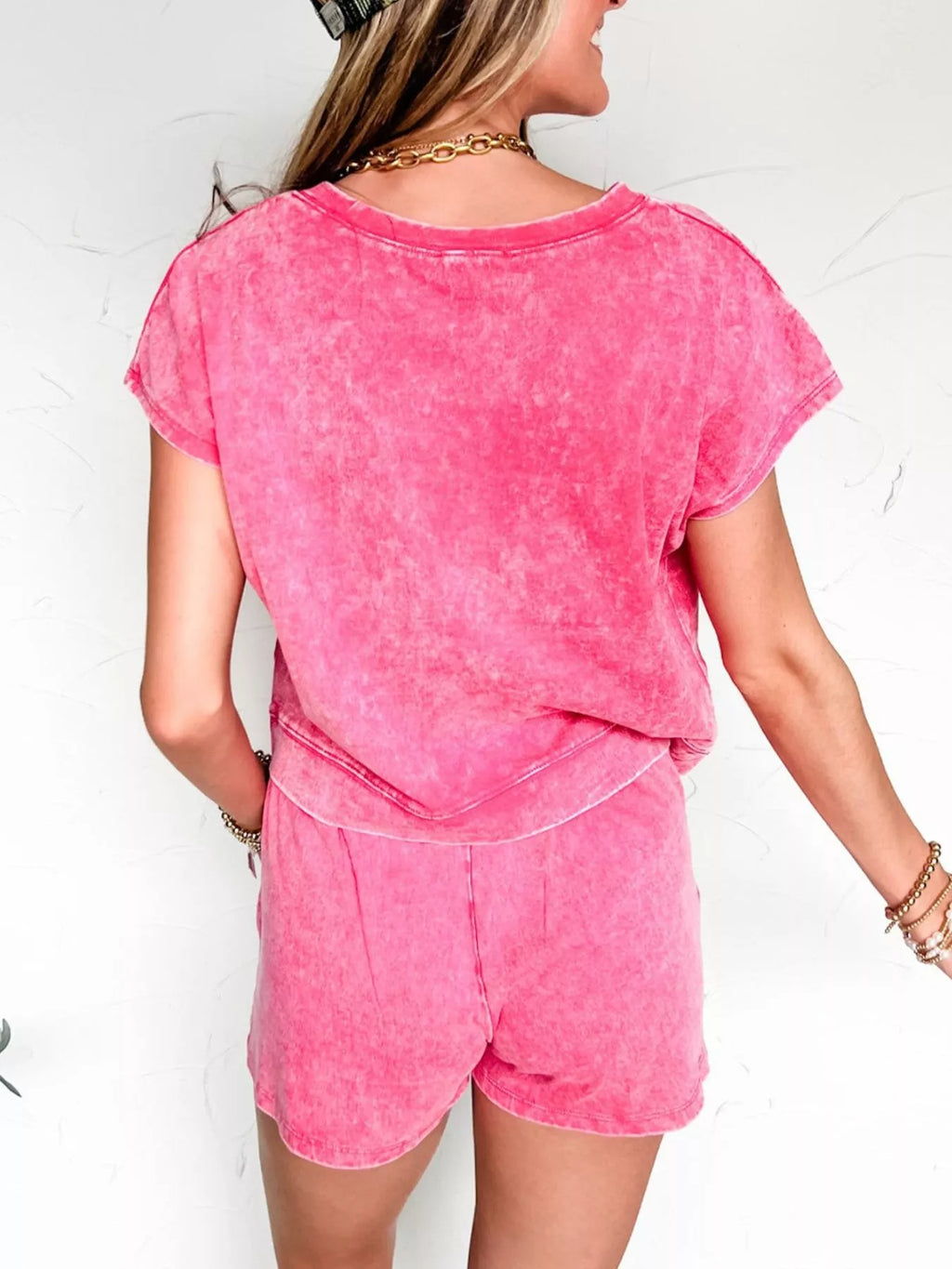 Round Neck Top and Shorts Set
