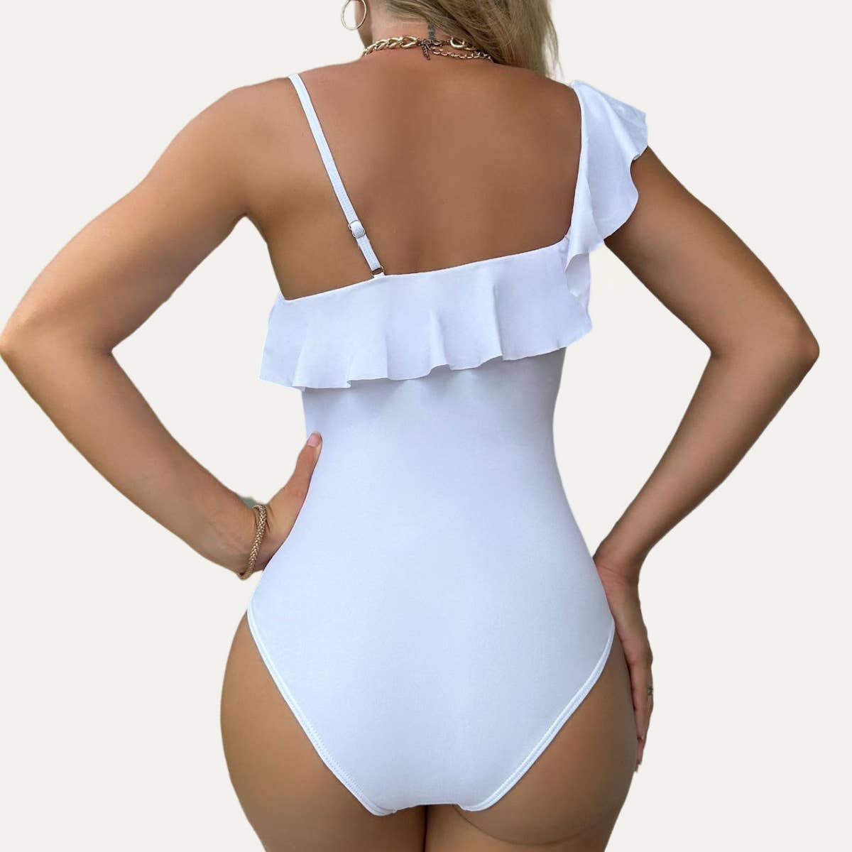 Pretty Little Patriot Pretty Little Patriot Kimberly White One-Piece Swimsuit — White detail