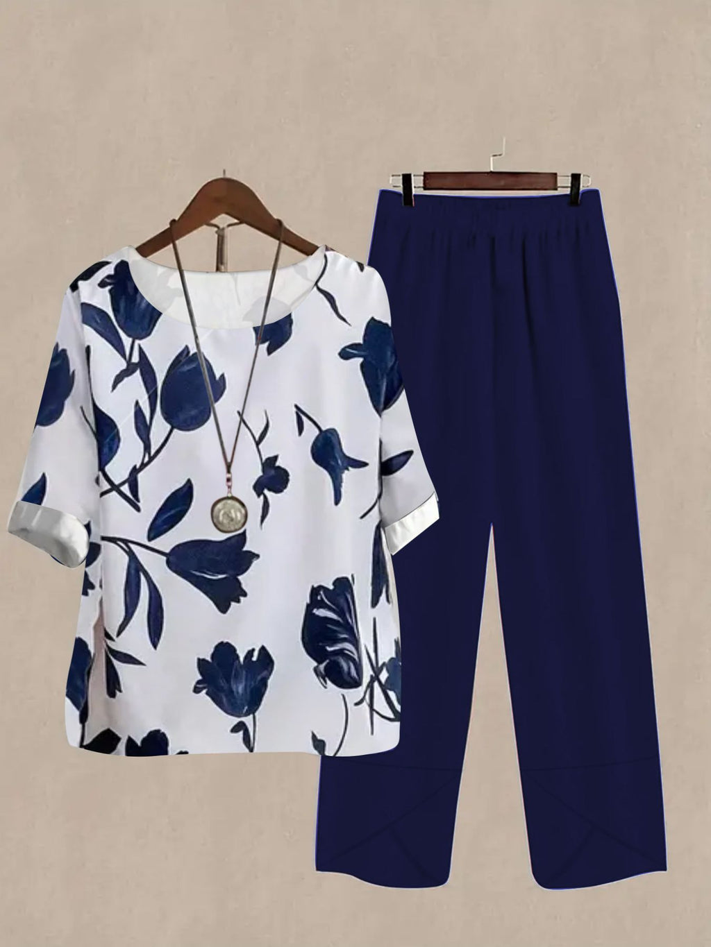 Printed Half Sleeve Top and Pants Set