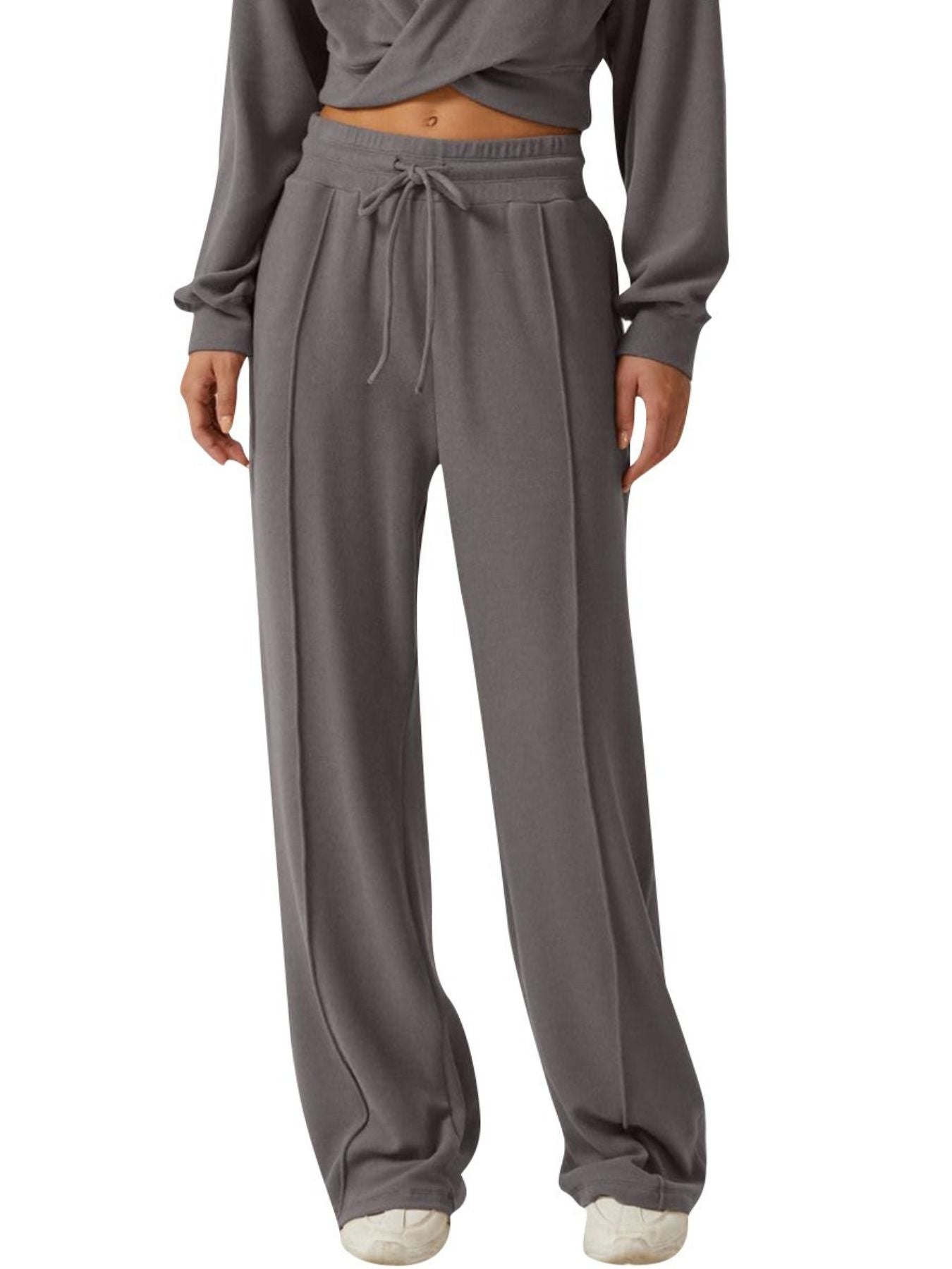Twist-Front Long Sleeve Top and Pants Set
