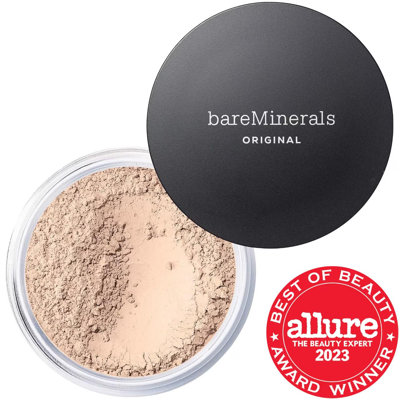 BareMinerals Original Loose Talc-Free Mineral Foundation SPF 15: Lightweight Buildable Coverage, Natural Luminous Finish, Vegan & Cruelty-Free